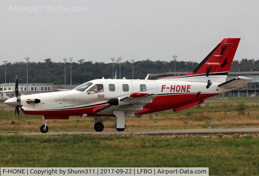 F-HONE, Socata TBM-850 C/N 649, Taxiing to the General Aviation area...