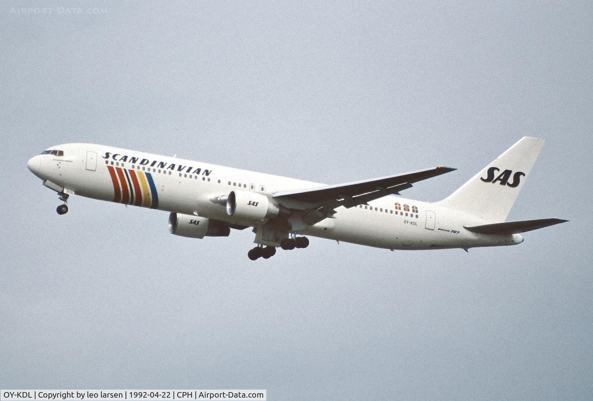 OY-KDL, 1990 Boeing 767-383 C/N 24477, Copenhagen 22.4.1992