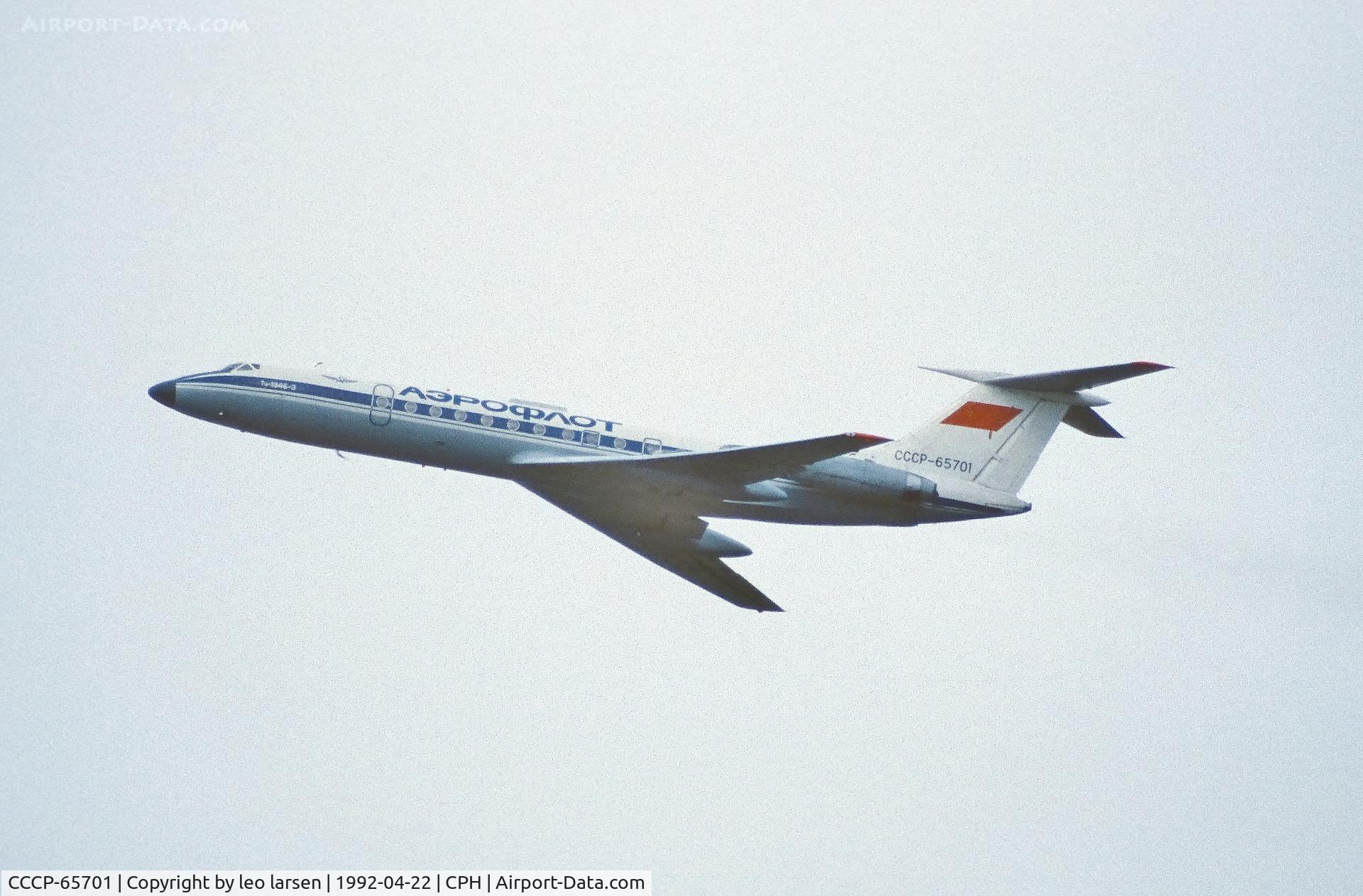 CCCP-65701, Tupolev Tu-134B-3 C/N 63365, Copenhagen 22.4.1992