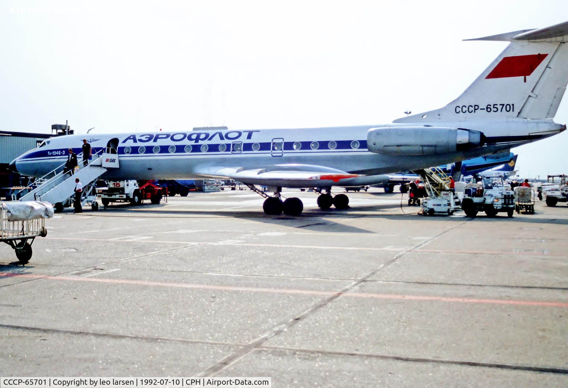 CCCP-65701, Tupolev Tu-134B-3 C/N 63365, Copenhagen 10.7.1992