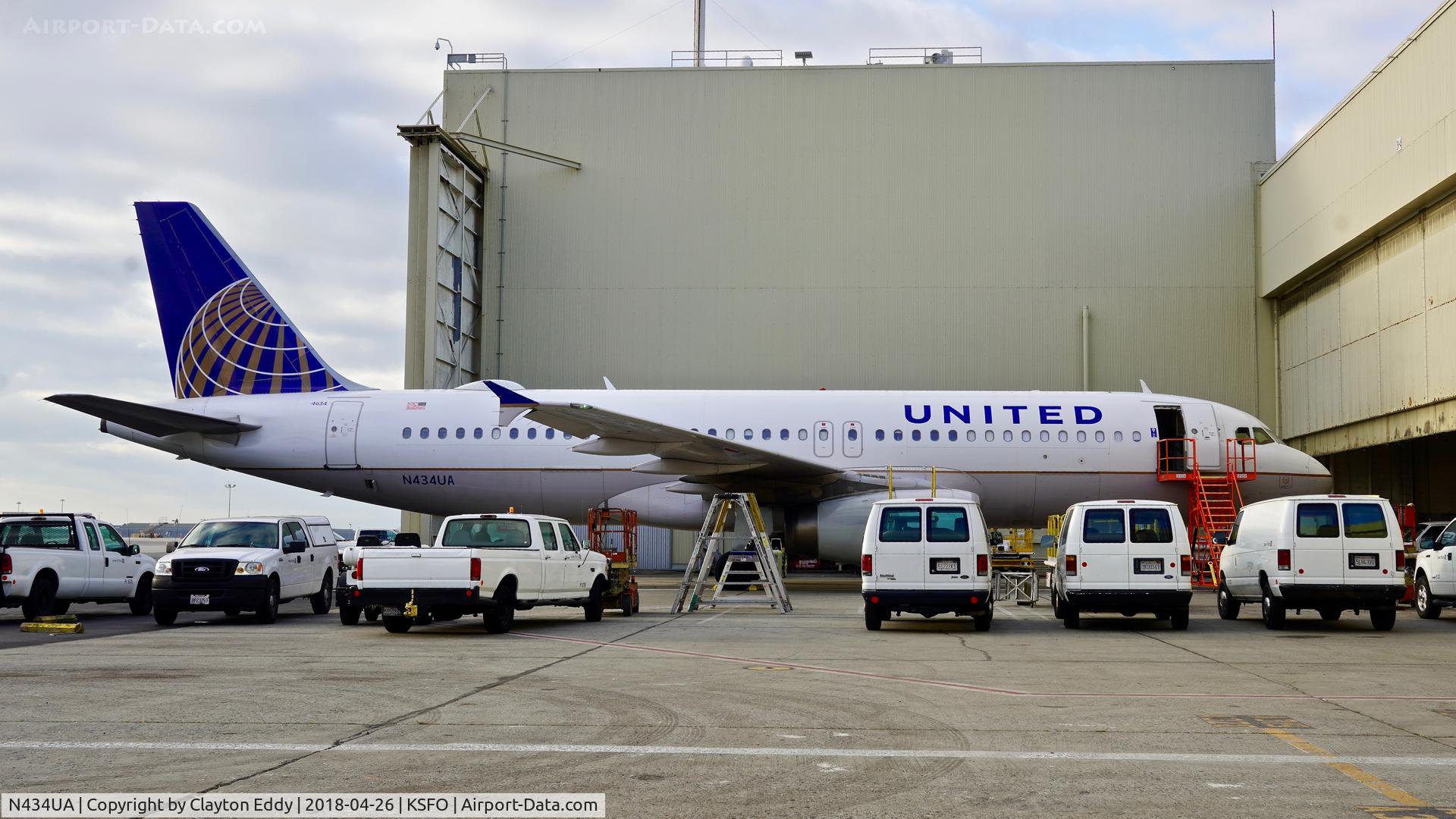 N434UA, 1996 Airbus A320-232 C/N 592, SFO 2018.