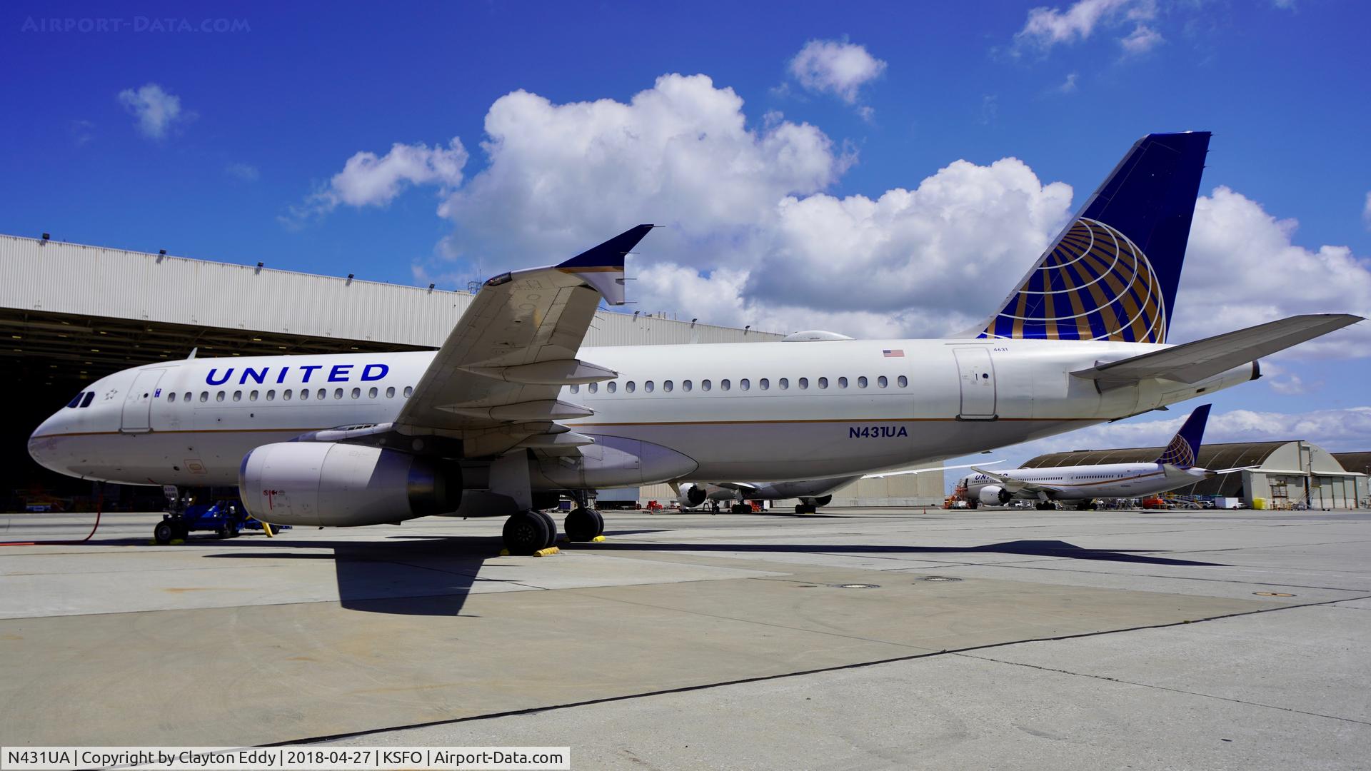 N431UA, 1996 Airbus A320-232 C/N 571, SFO 2018.