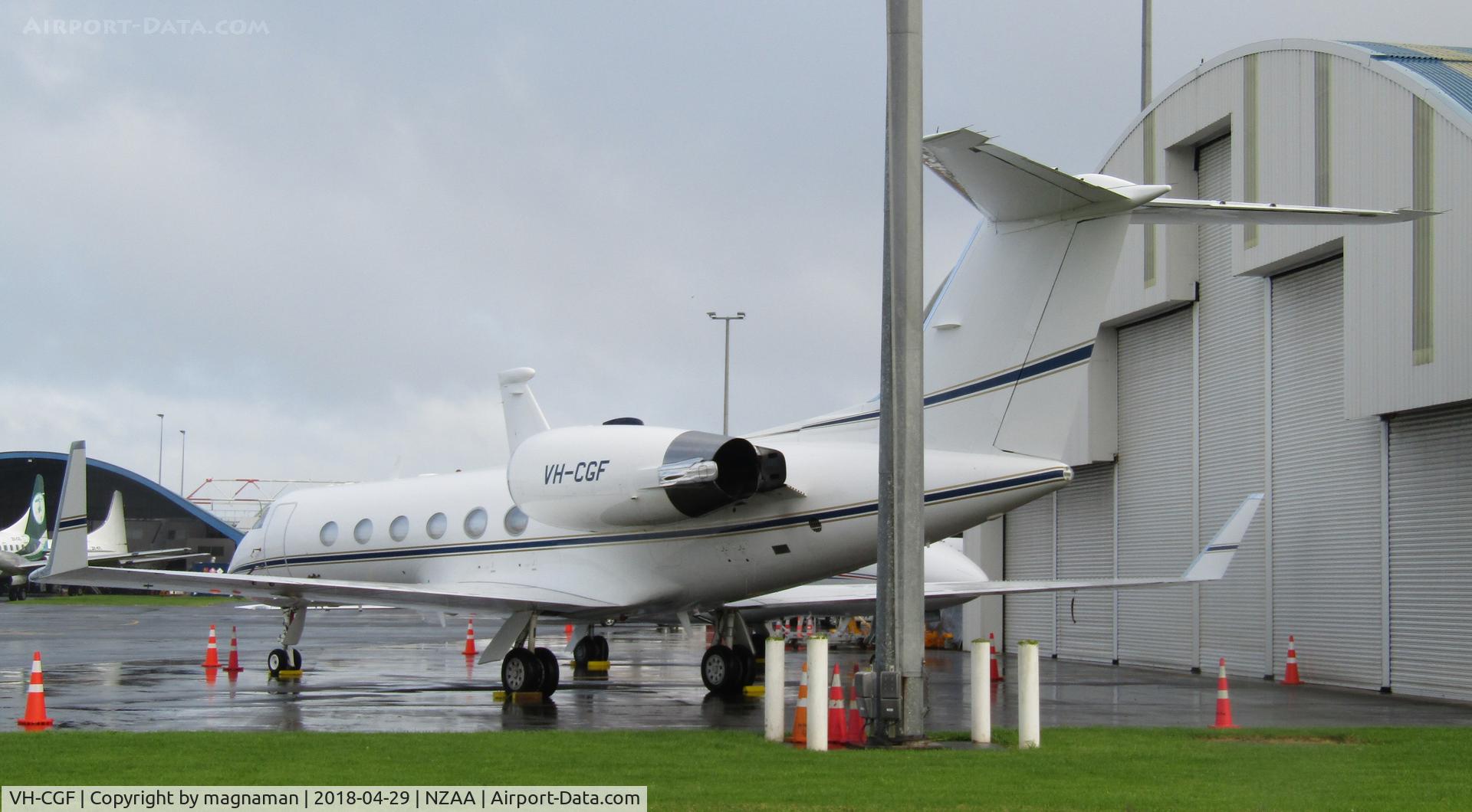 VH-CGF, 1988 Gulfstream Aerospace G-IV C/N 1083, One of four Ozzie jets on apron at once.
