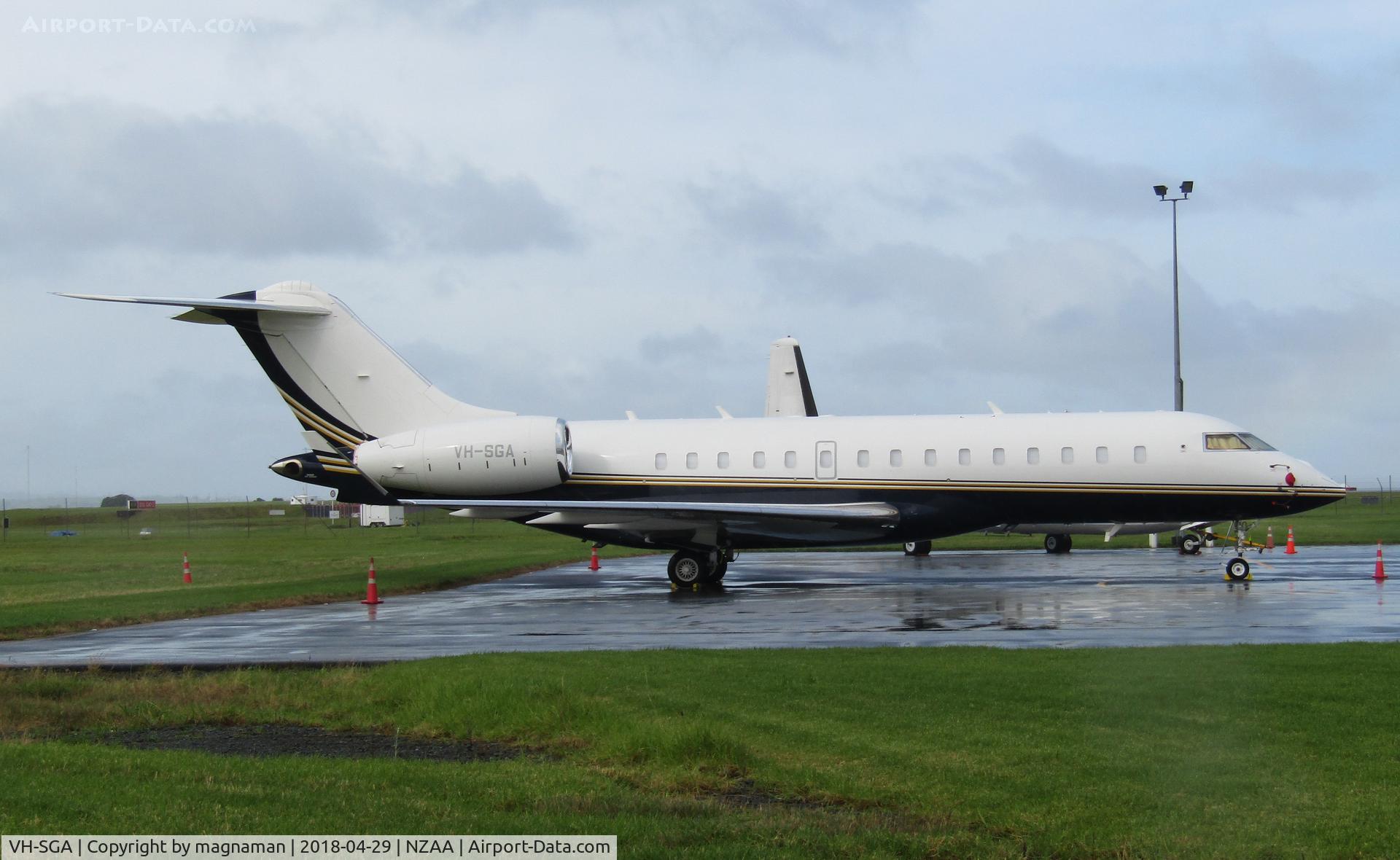 VH-SGA, 2009 Bombardier BD-700-1A10 Global Express C/N 9369, second sighting of a VH-SGA in two months! Last was a PA31 at Caboolture
