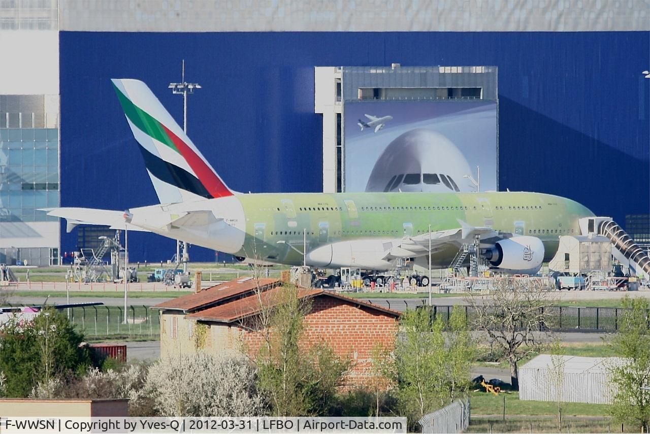 F-WWSN, 2012 Airbus A380-861 C/N 0109, Airbus A380-861, Toulouse-Blagnac airport (LFBO-TLS)