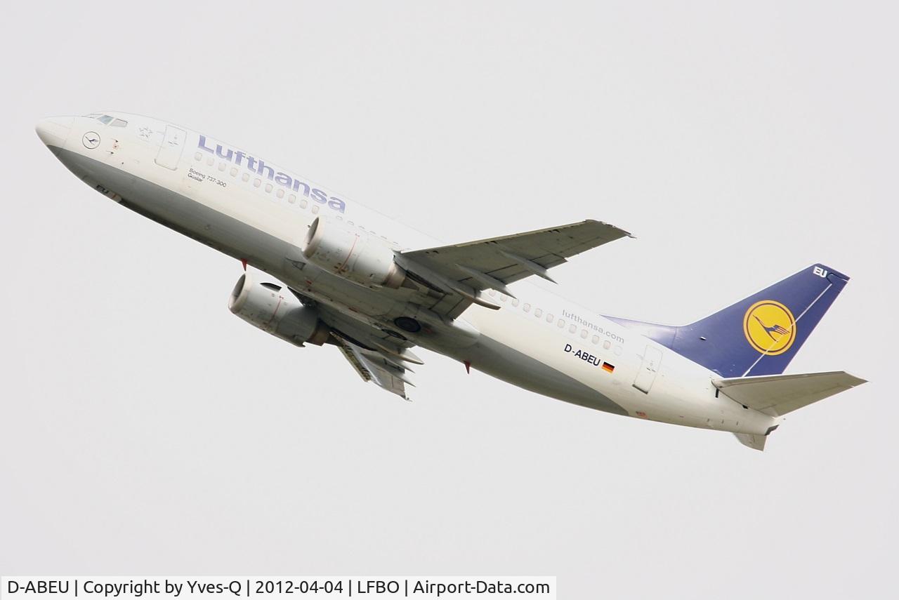 D-ABEU, 1995 Boeing 737-330 C/N 27904, Boeing 737-330, Take off rwy 32L, Toulouse-Blagnac Airport (LFBO-TLS)