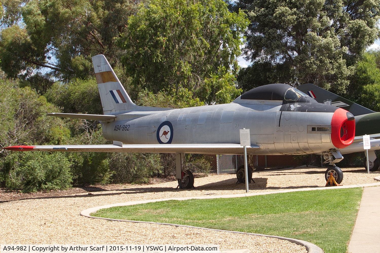 A94-982, 1957 Commonwealth CA-27 Sabre Mk.32 C/N CA27-82, RAAF Base Wagga Wagga 2015