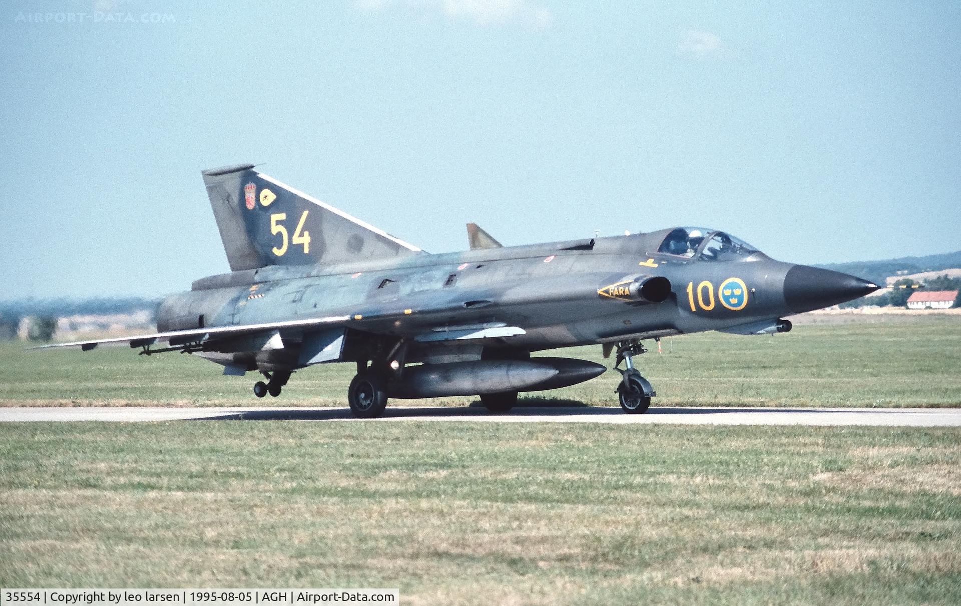 35554, 1969 Saab J-35J Draken C/N 35-554, Ânelholm F.10 Air Show 5.8.1995