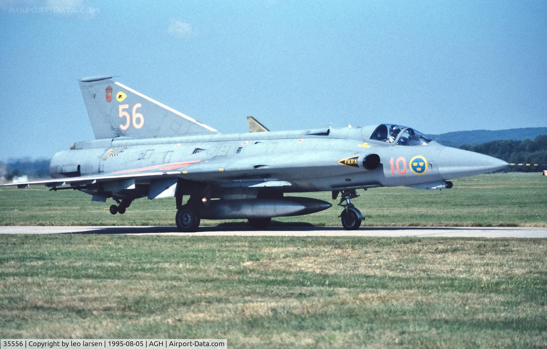 35556, 1969 Saab J-35J Draken C/N 35-556, Ângelholm F.10 Air Show 5.8.1995