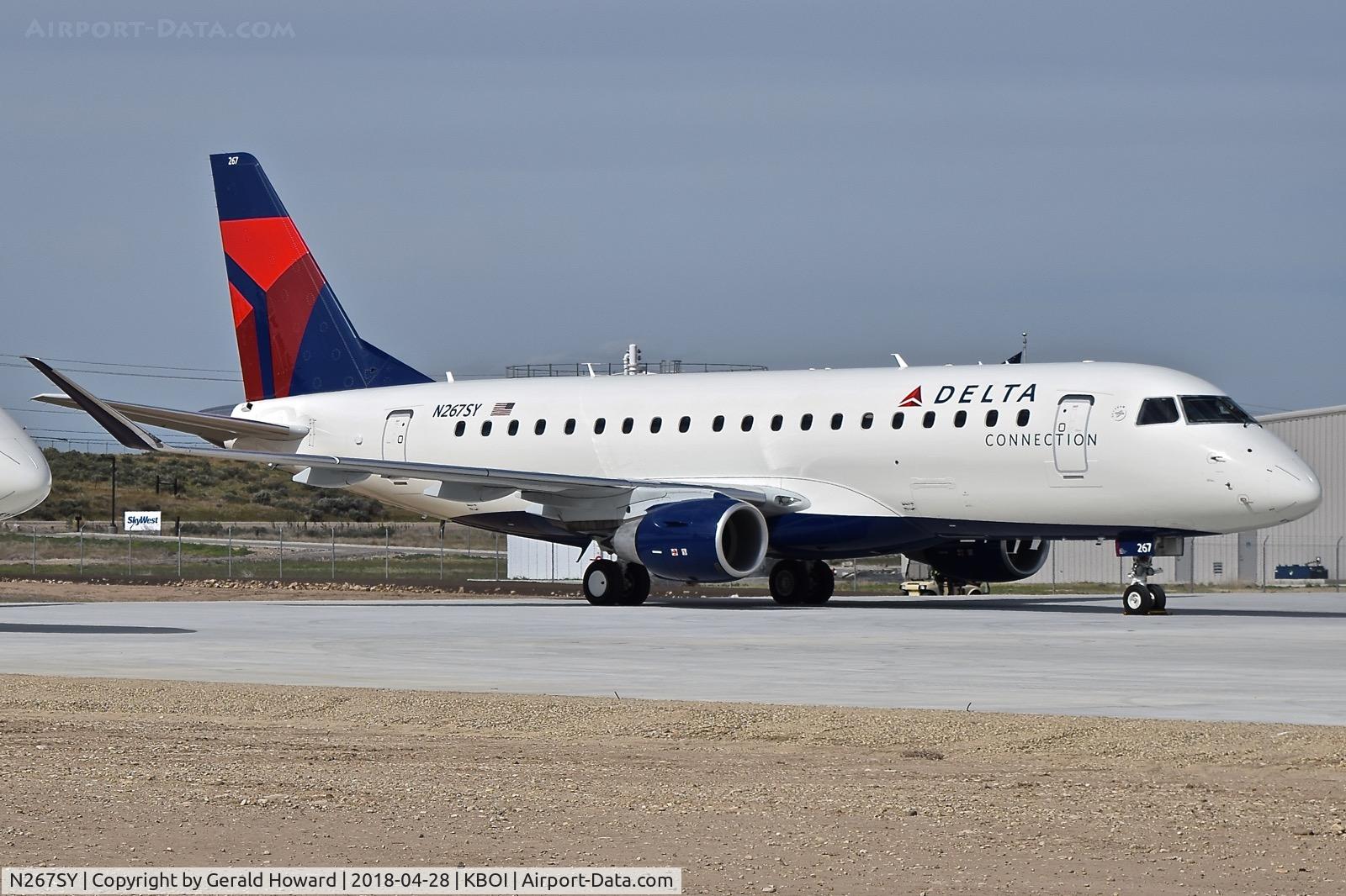 N267SY, 2018 Embraer ERJ-175LL (ERJ-170-200LL) C/N 17000722, Parked on the Skywest maintenance ramp. Factory fresh as of April 2018.