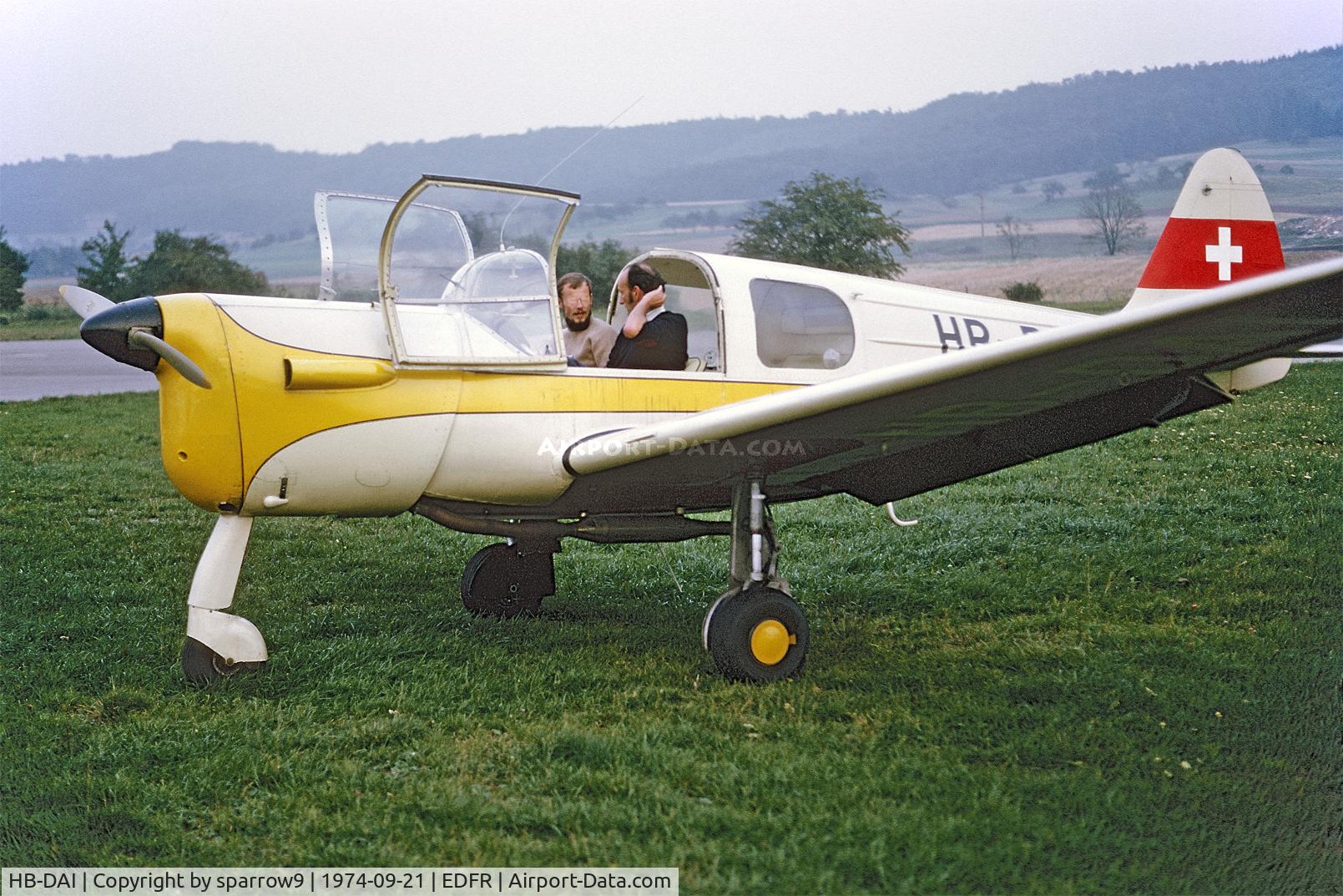 HB-DAI, 1955 Nord 1203 Norecrin II C/N 307, Week-end in Rothenburg ob der Tauber. Scanned from a slide.