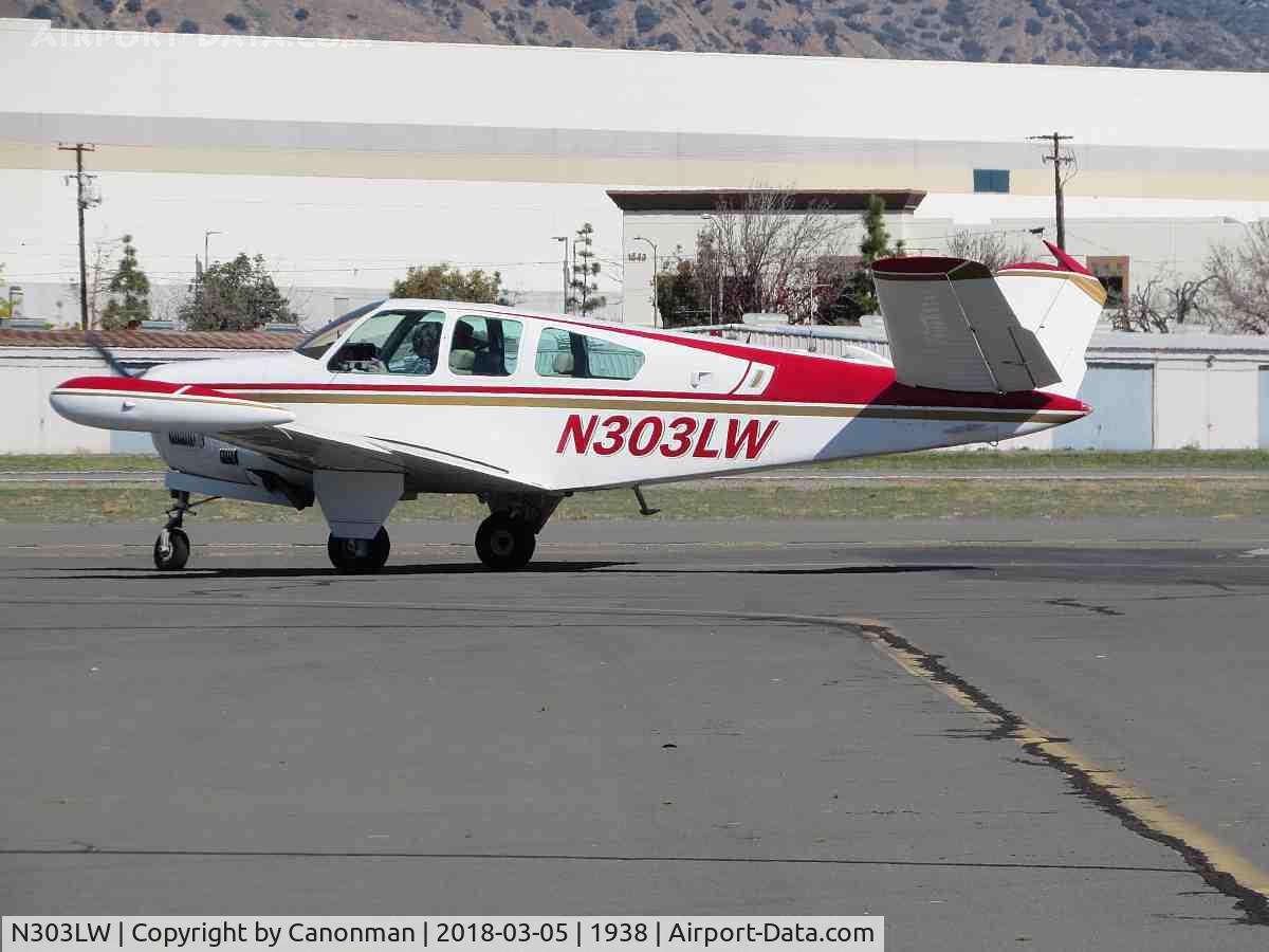 N303LW, 1966 Beech V35 Bonanza C/N D-8336, Parked