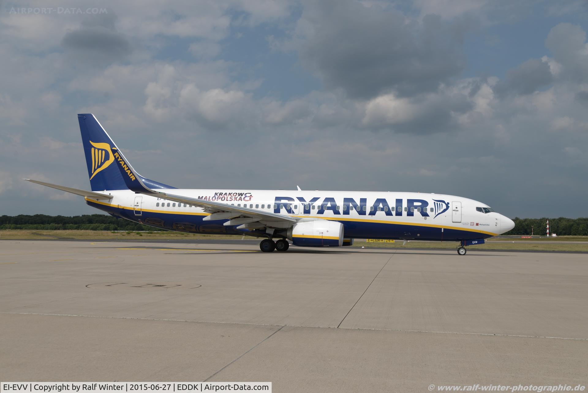EI-EVV, 2012 Boeing 737-8AS C/N 40314, Boeing 737-8AS(W) - FR RYR Ryanair 'Krakow-Malopolska ' - 40314 - EI-EVV - 27.06.2015 - CGN