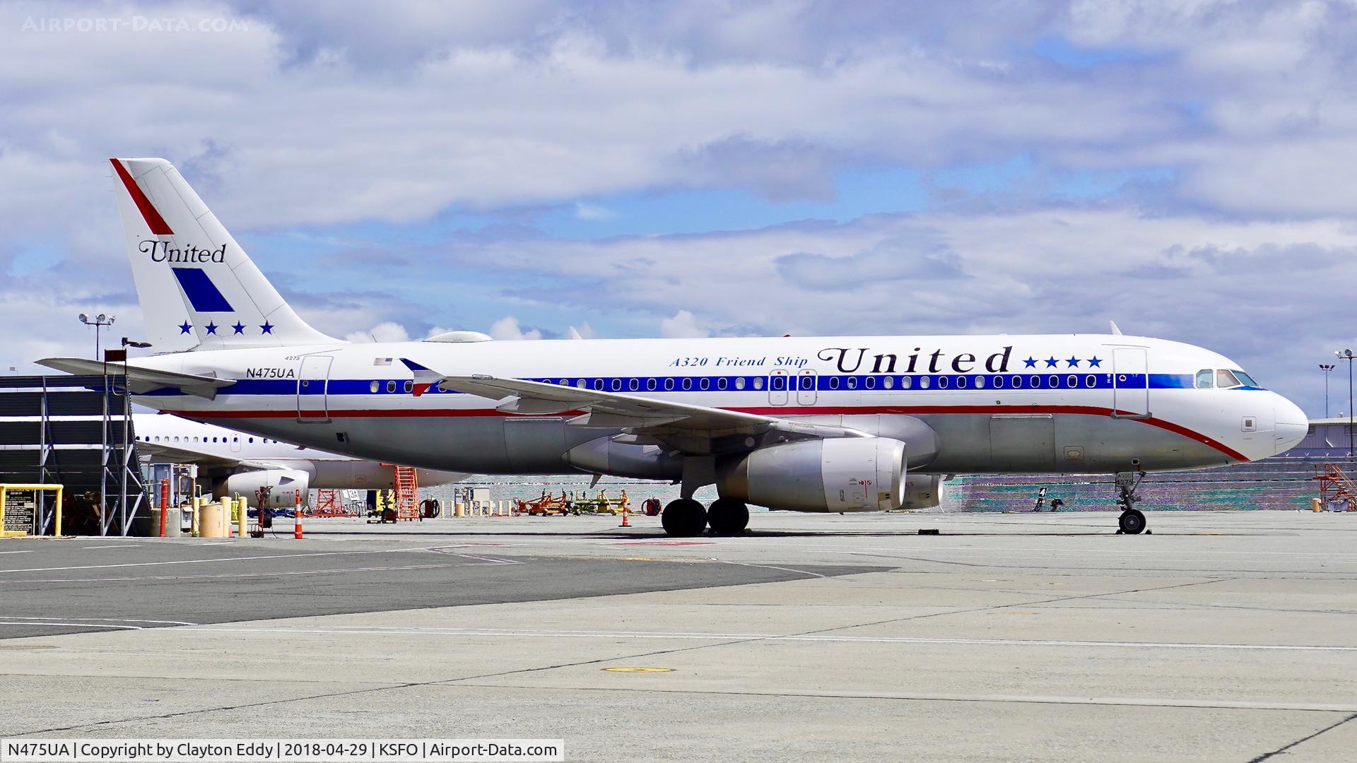 N475UA, 2001 Airbus A320-232 C/N 1495, SFO 2018.