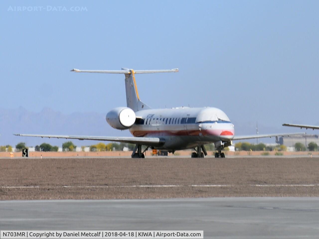 N703MR, 1999 Embraer ERJ-135LR (EMB-135LR) C/N 145173, Seen in storage at Phoenix-Mesa Gateway Airport