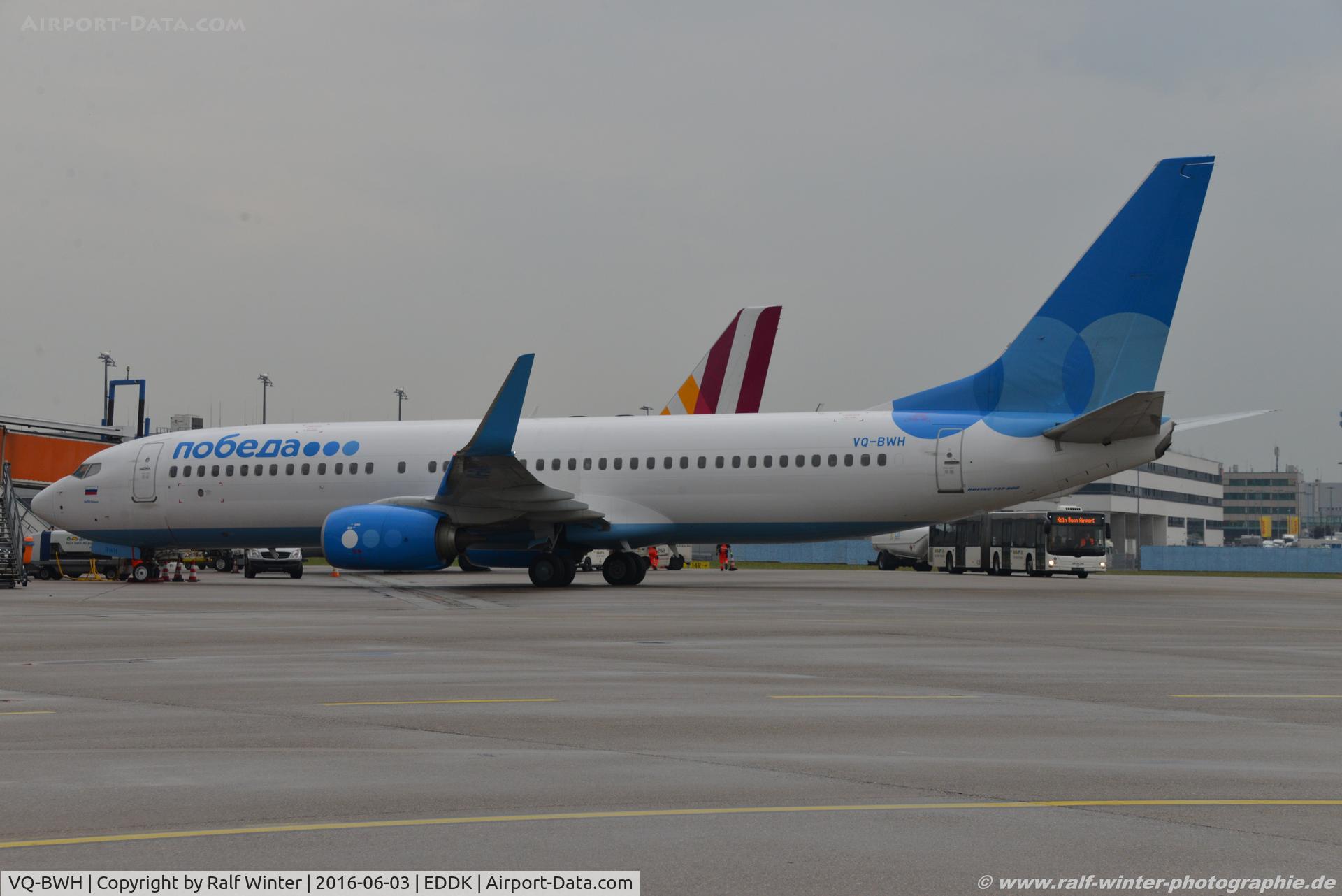 VQ-BWH, 2015 Boeing 737-8LJ C/N 41206, Boeing 737-8LJ(W) - DP PBD Pobeda - 41206 - VQ-BWH - 03.06.2016 - CGN