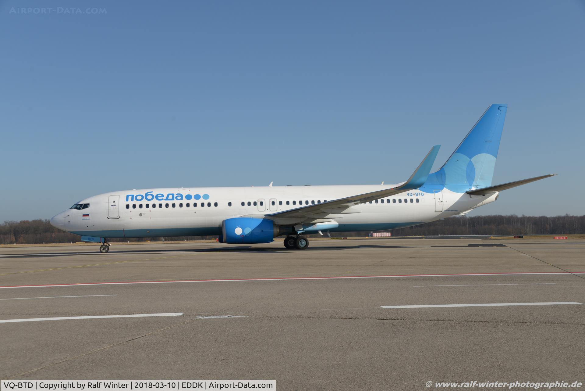 VQ-BTD, 2014 Boeing 737-8MA C/N 43664, Boeing 737-8MA(W) - DP PBD Pobeda - 43664 - VQ-BTD - 10.03.2018 - CGN