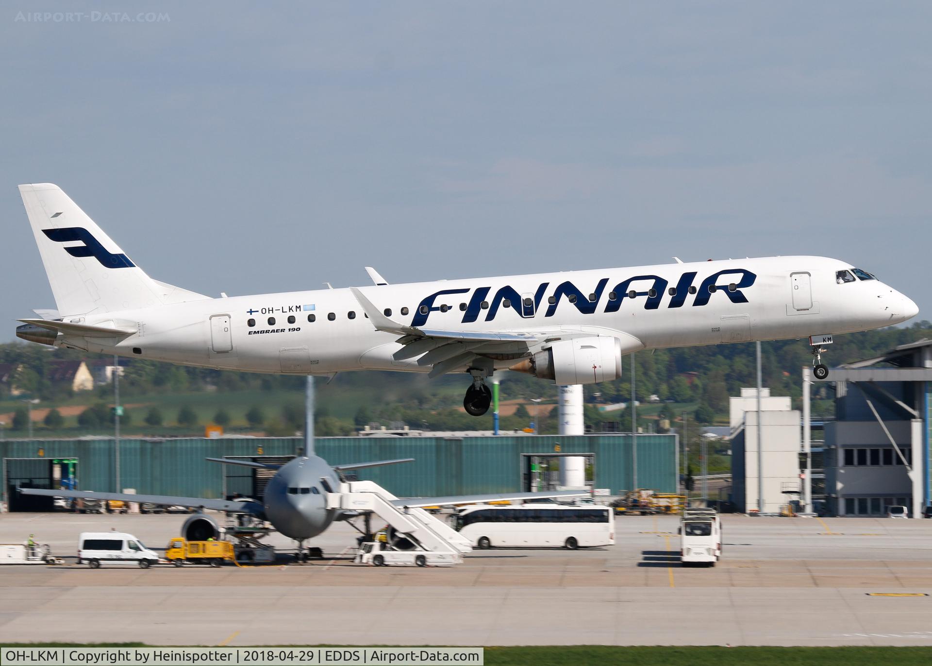 OH-LKM, 2008 Embraer 190LR (ERJ-190-100LR) C/N 19000160, OH-LKM at Stuttgart Airport.