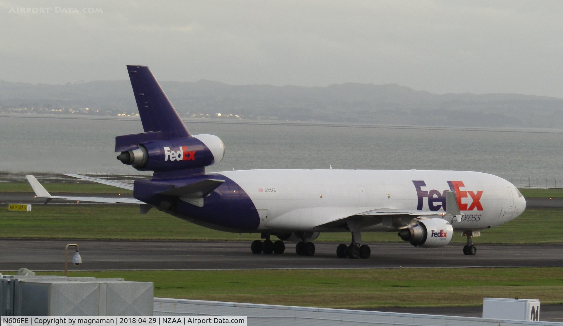 N606FE, 1993 McDonnell Douglas MD-11F C/N 48602, off to cargo stand