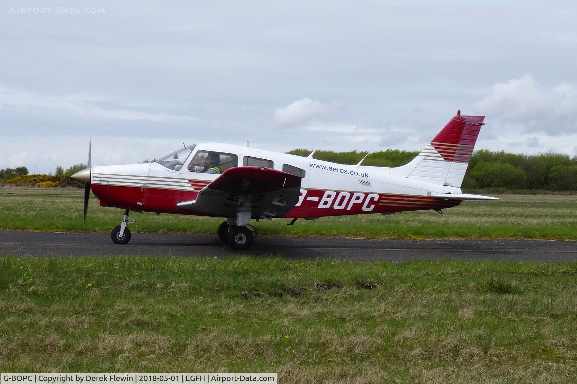 G-BOPC, 1982 Piper PA-28-161 Cherokee Warrior II C/N 28-8216006, 161 Warrior II, previously N2124X, Aeros, Staverton Gloucestershire based, seen taxxing in after landing on runway 22.