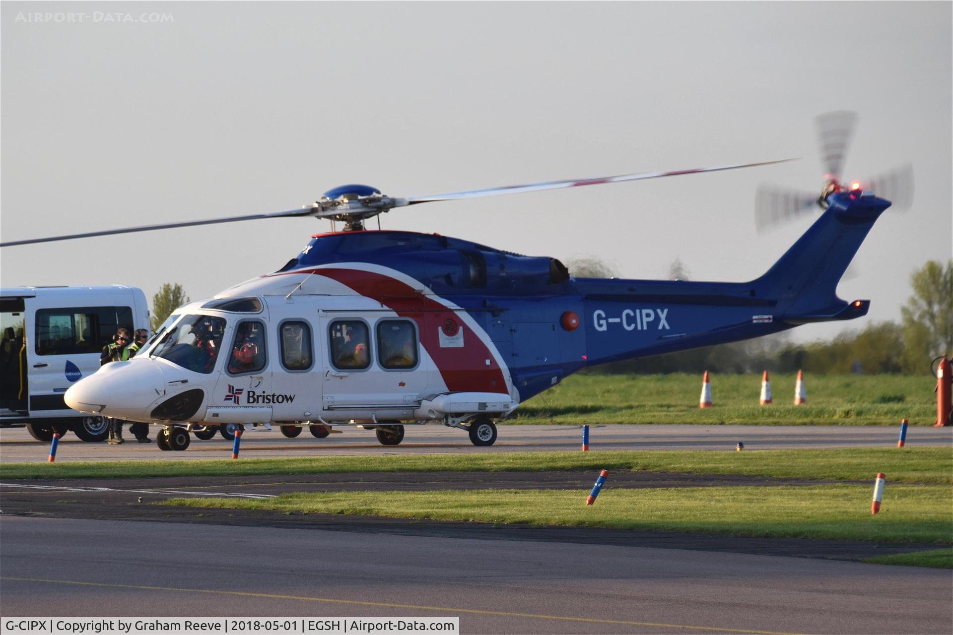 G-CIPX, 2013 AgustaWestland AW-139 C/N 41346, Just landed at Norwich.