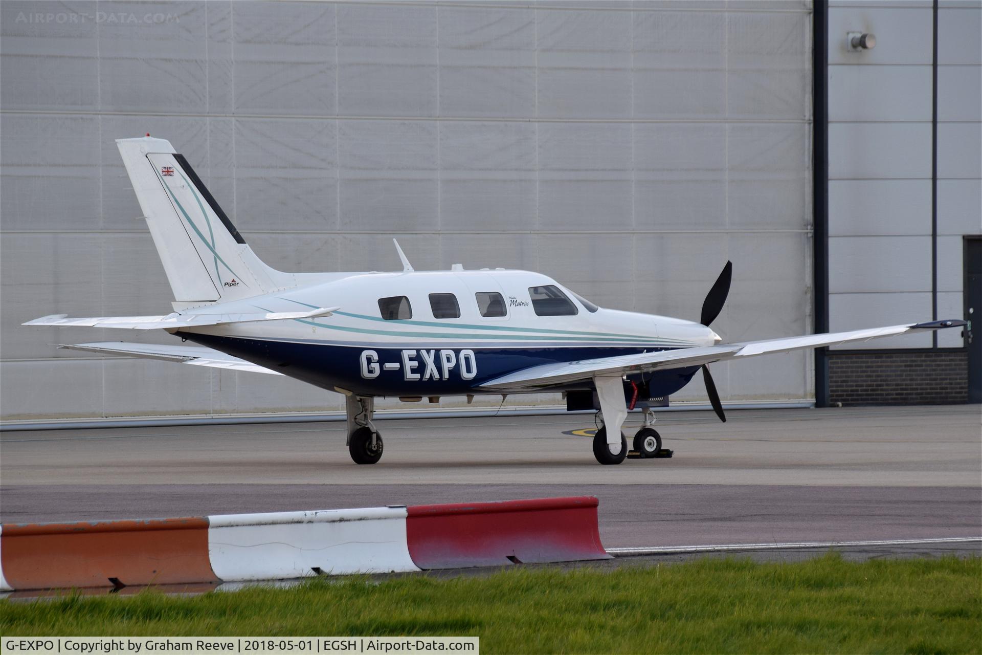 G-EXPO, 2010 Piper PA-46R-350T Malibu Matrix C/N 46-92138, Parked at Norwich.
