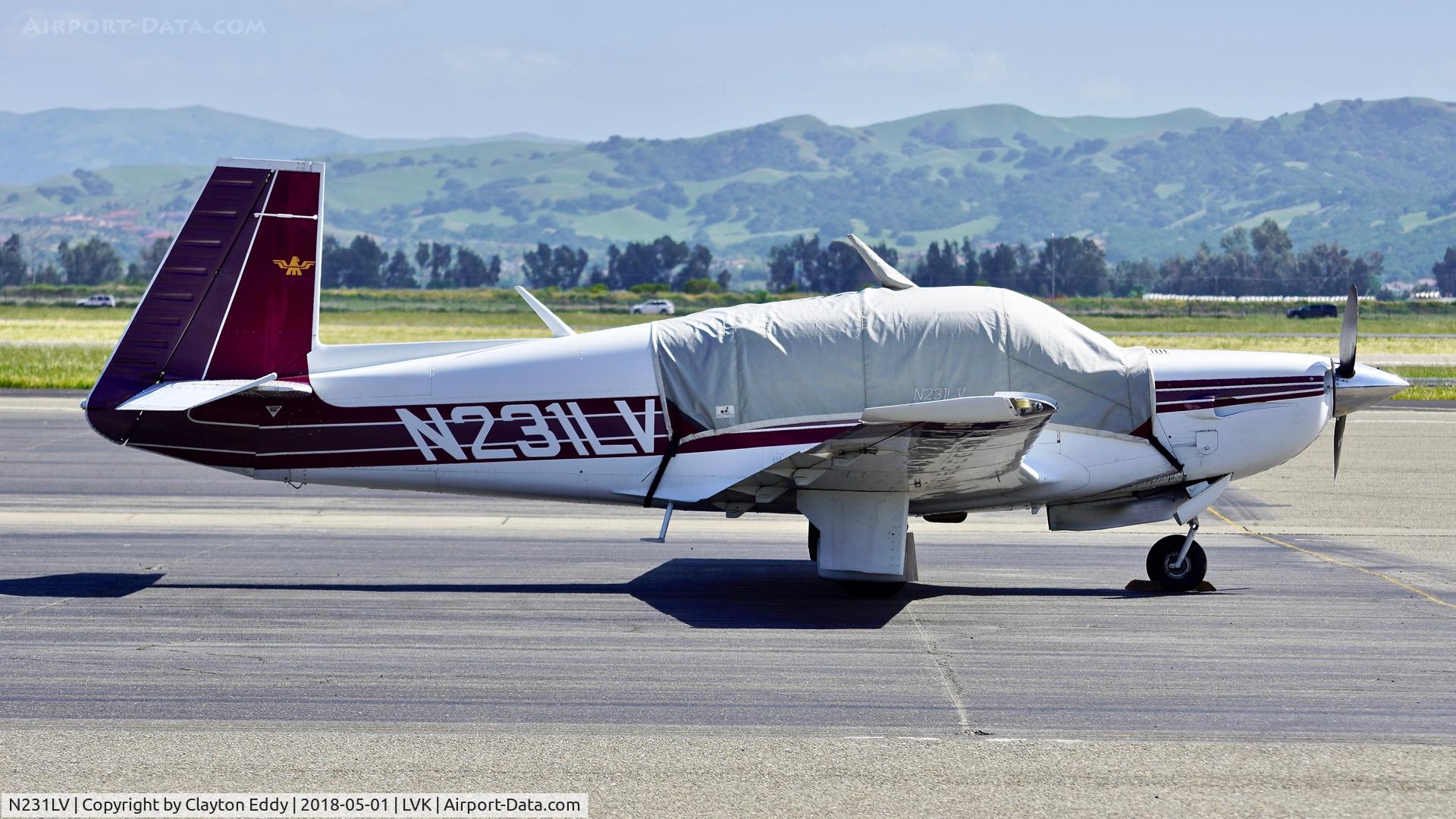 N231LV, 1980 Mooney M20K C/N 25-0303, Livermore Airport California 2018.