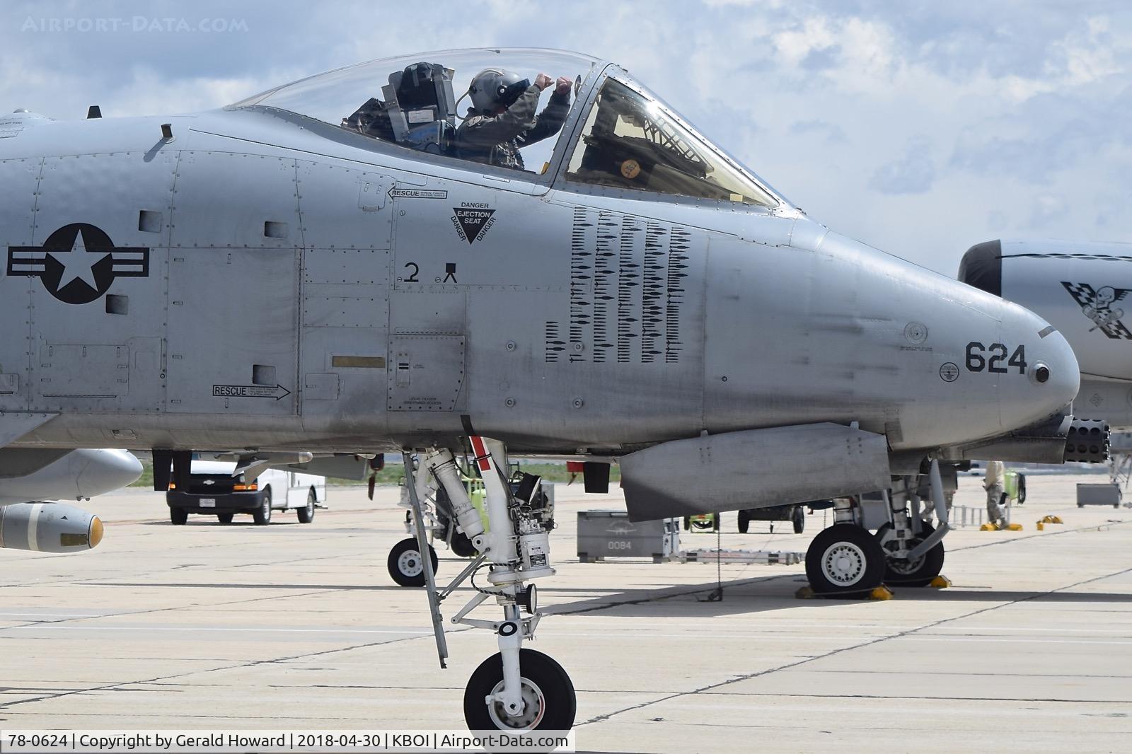 78-0624, 1978 Fairchild Republic A-10C Thunderbolt II C/N A10-0244, Taxiing onto the ANG ramp.  190th Fighter Sq., 124th Fighter Wing, Idaho ANG.