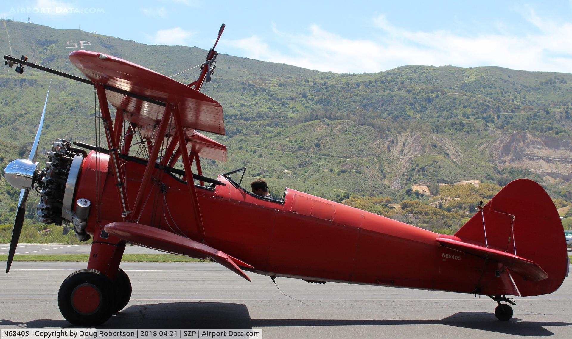 N68405, 1943 Boeing A75N1(PT17) C/N 75-7759, 1943 Boeing Stearman A75N1 (PT-17), P&W R985 Wasp Jr. 450 Hp upgrade, preflight, carries/will display lady wing rider today