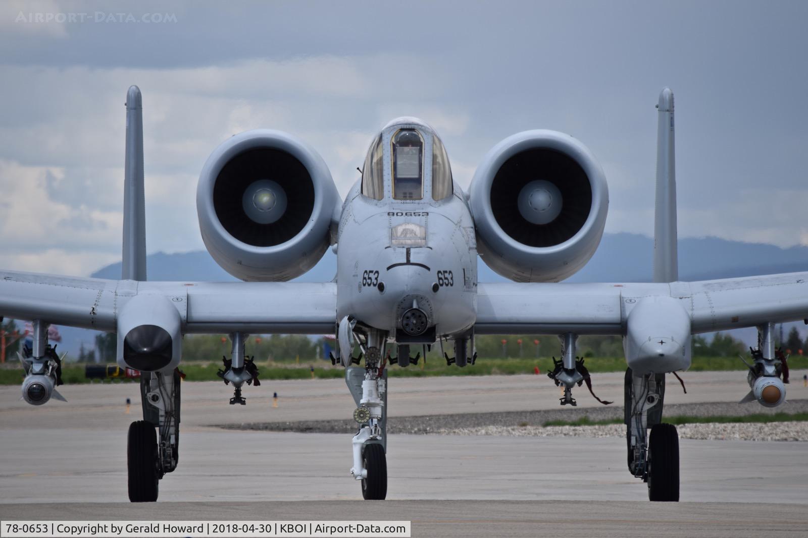 78-0653, 1978 Fairchild Republic A-10C Thunderbolt II C/N A10-0273, Taxiing from the de arm pad.  190th Fighter Sq., 124th Fighter Wing, Idaho ANG.