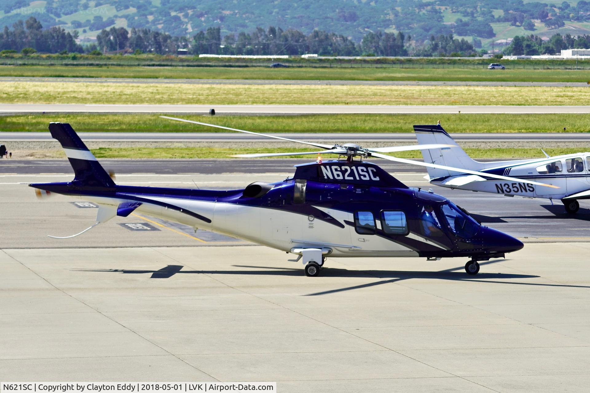 N621SC, 2008 Agusta A-109S C/N 22078, Livermore Airport California 2018.