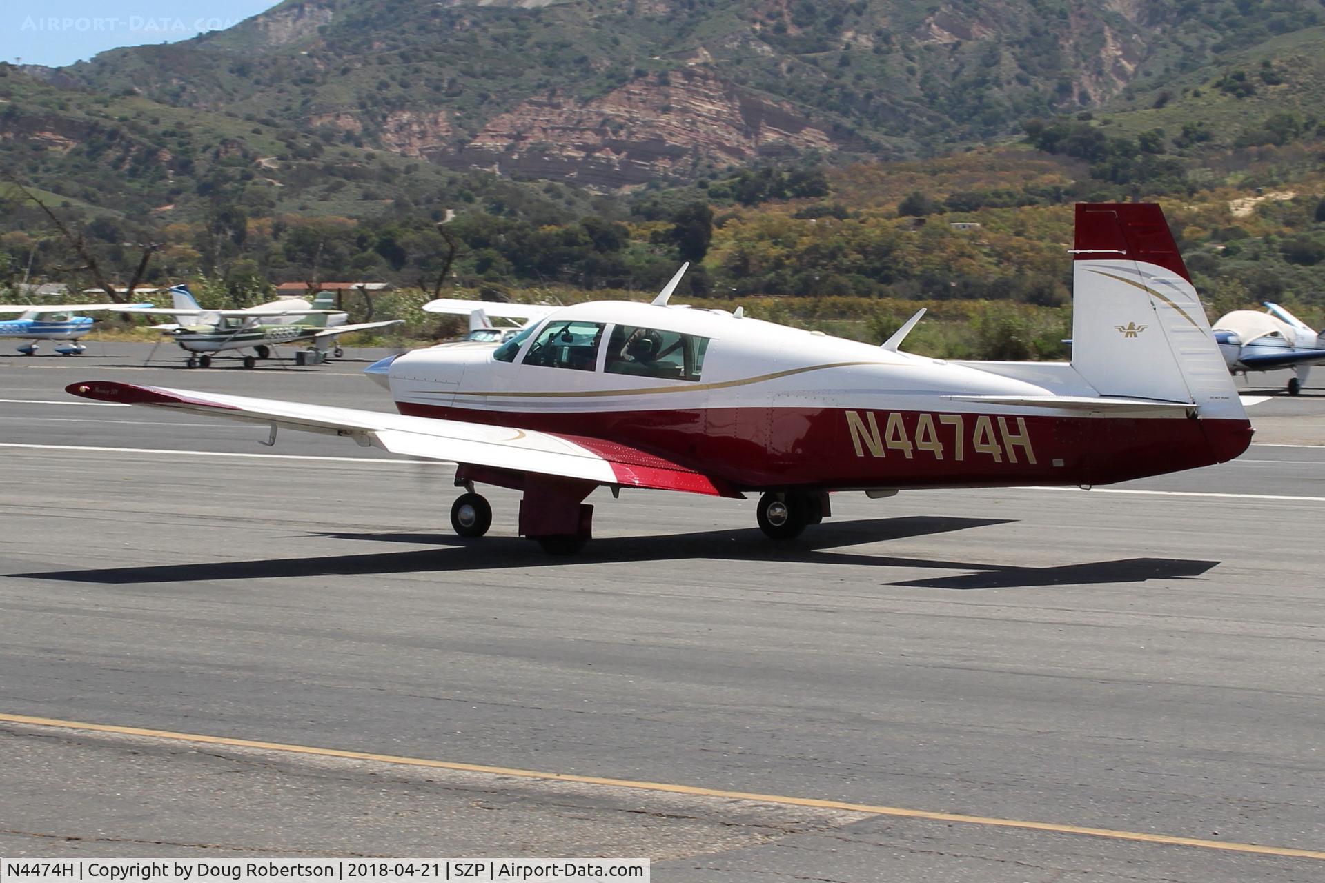 N4474H, 1978 Mooney M20J 201 C/N 24-0744, 1978 Mooney M20J 201, Lycoming IO-360-A3B6D 200 Hp, taxi back