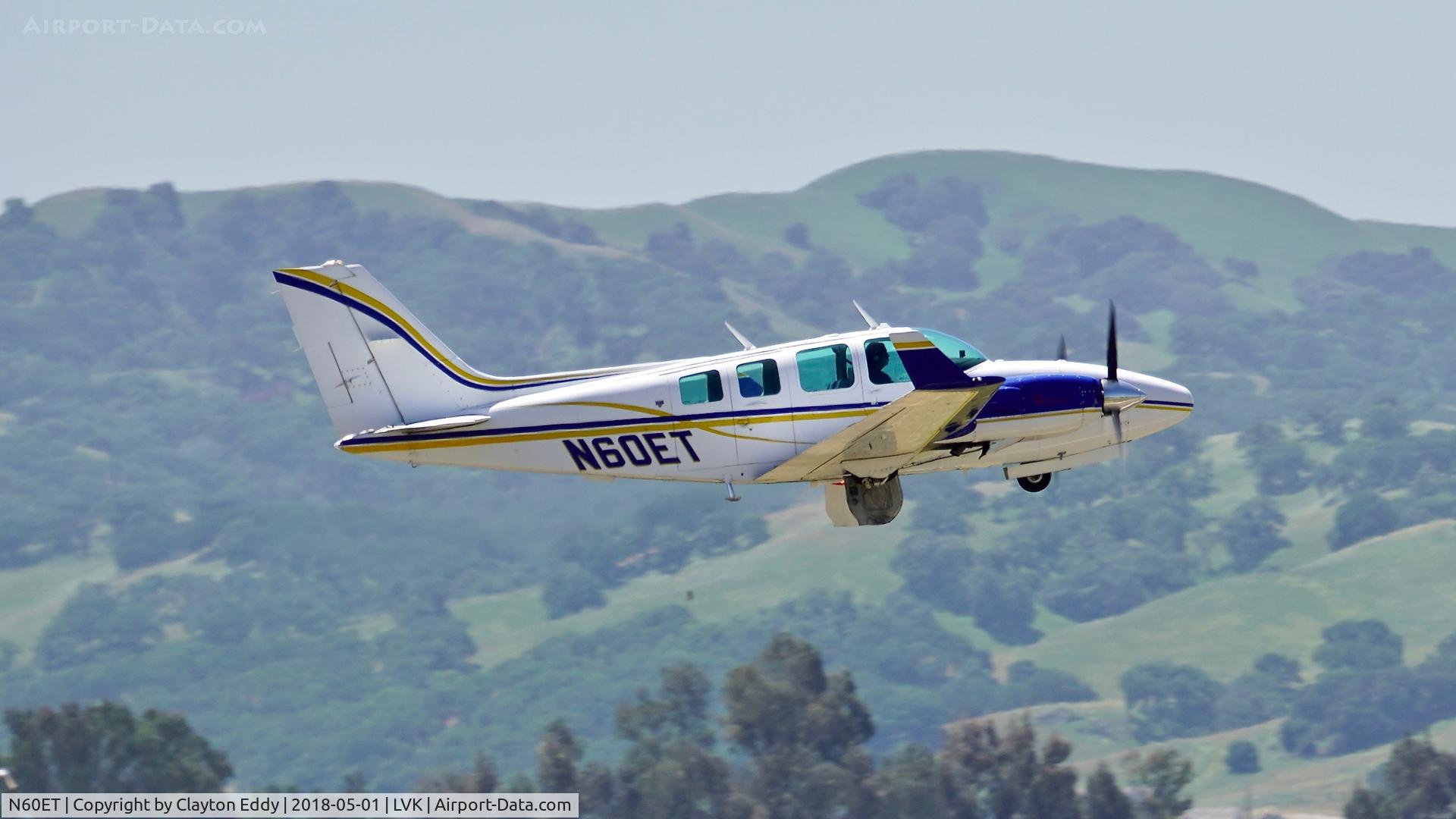 N60ET, 1977 Beech 58TC Baron C/N TK-57, Livermore Airport California 2018.
