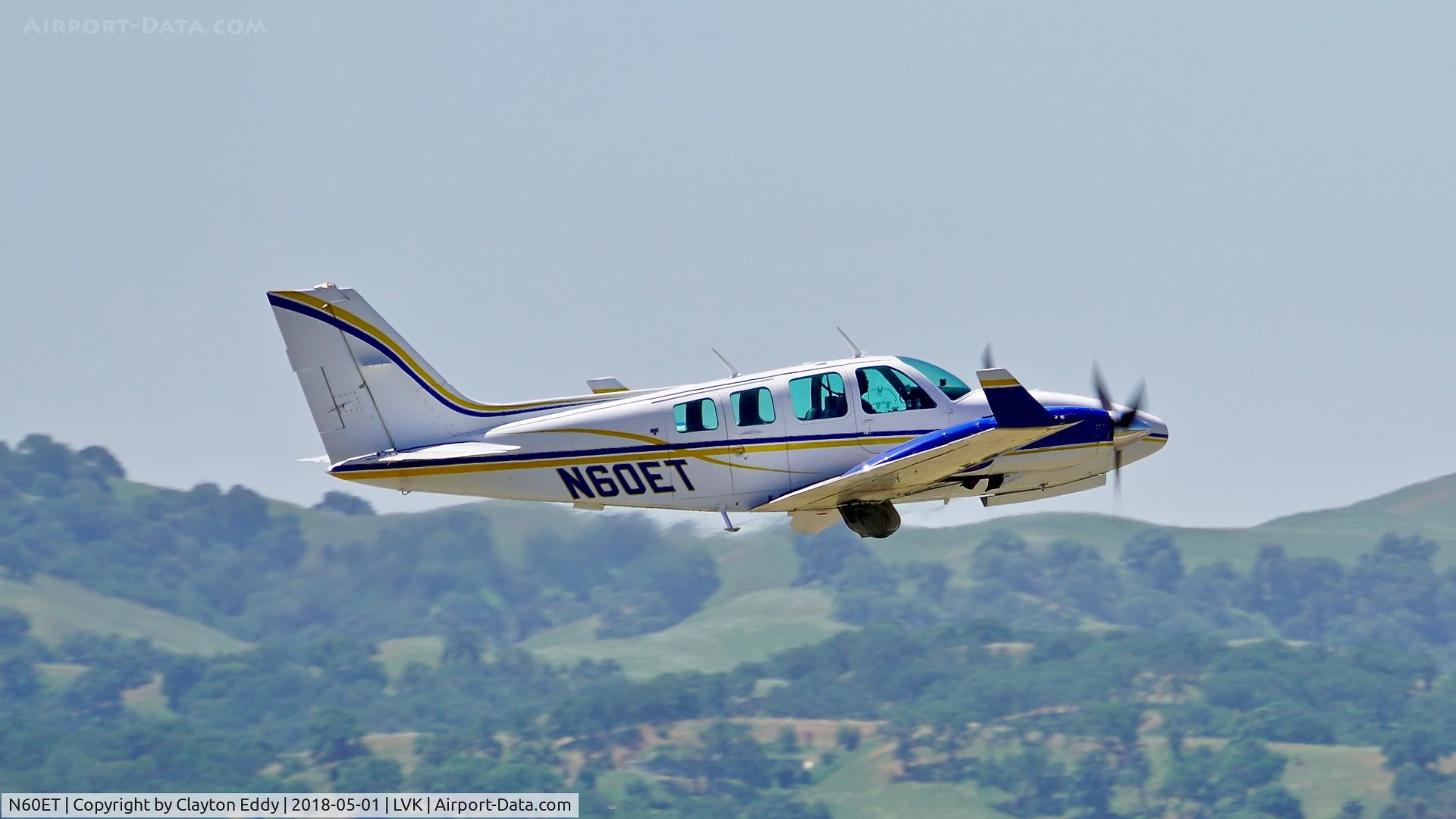 N60ET, 1977 Beech 58TC Baron C/N TK-57, Livermore Airport California 2018.