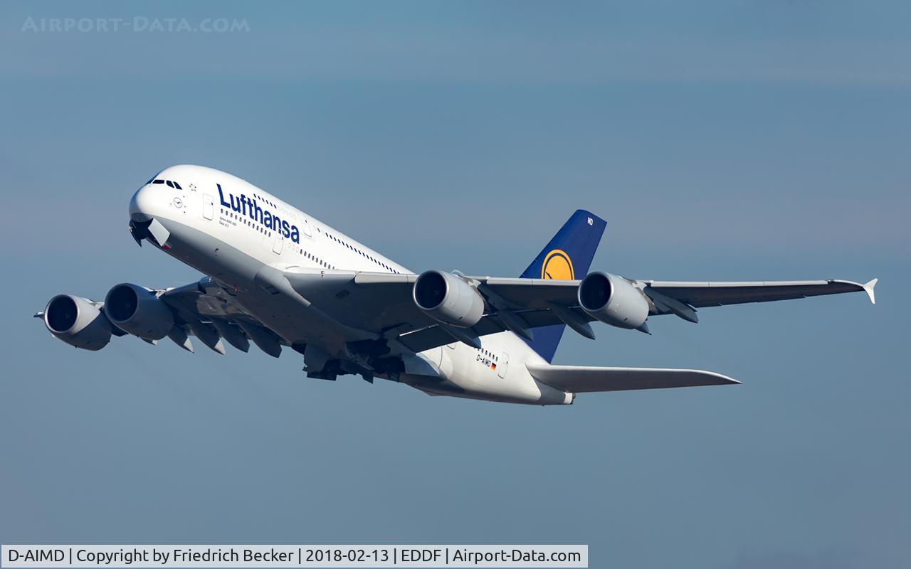 D-AIMD, 2010 Airbus A380-841 C/N 048, departure via RW25C