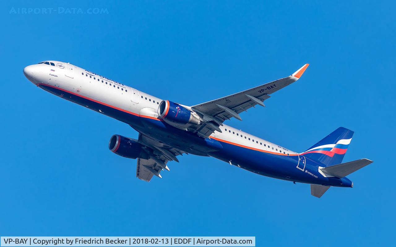 VP-BAY, 2016 Airbus A321-211 C/N 7255, departure via RW25C