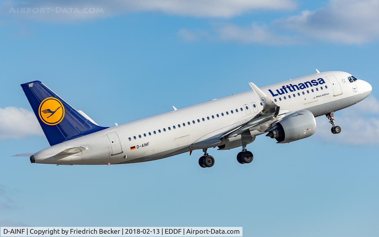 D-AINF, 2017 Airbus A320-271N C/N 7577, departure via RW18