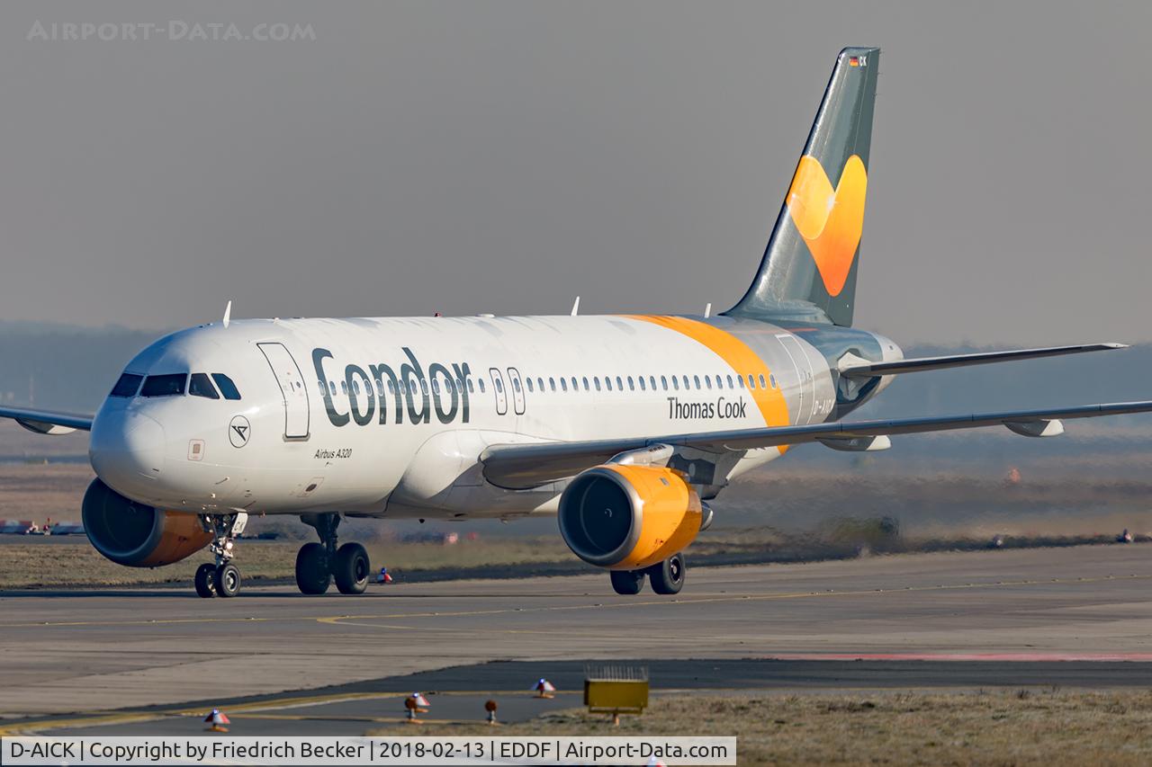 D-AICK, 2001 Airbus A320-212 C/N 1416, taxying to the holding point RW18