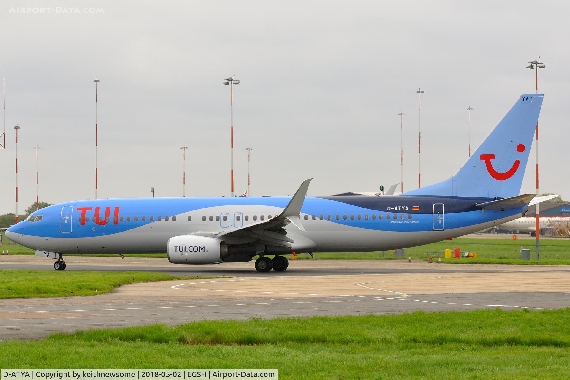 D-ATYA, 2013 Boeing 737-8K5 C/N 37256, Removed from spray shop with new logo.