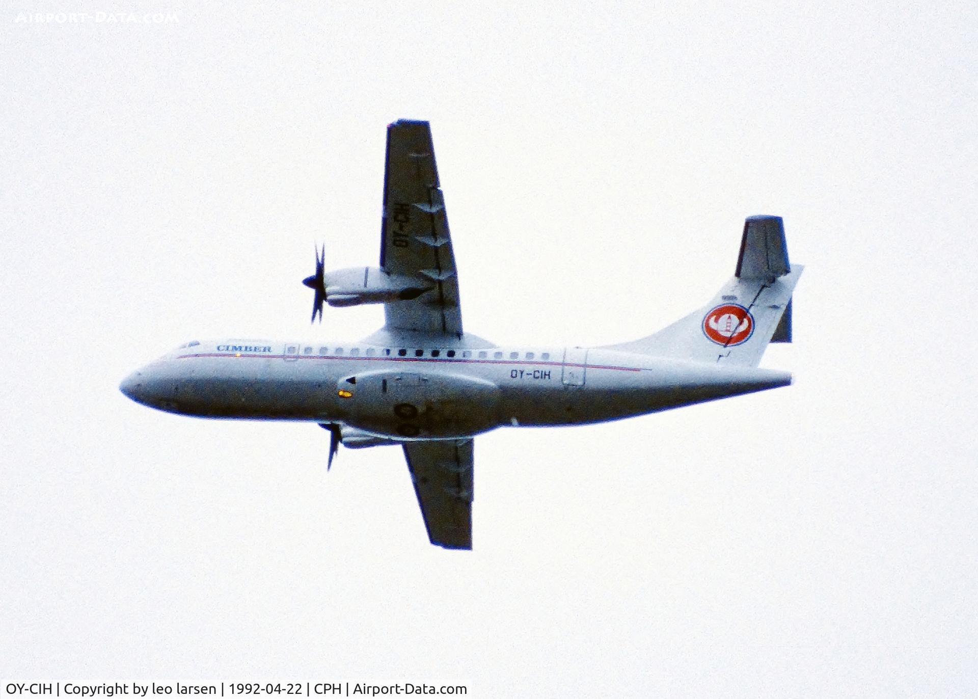 OY-CIH, 1991 ATR 42-300 C/N 238, Copenhagen 22.4.1992