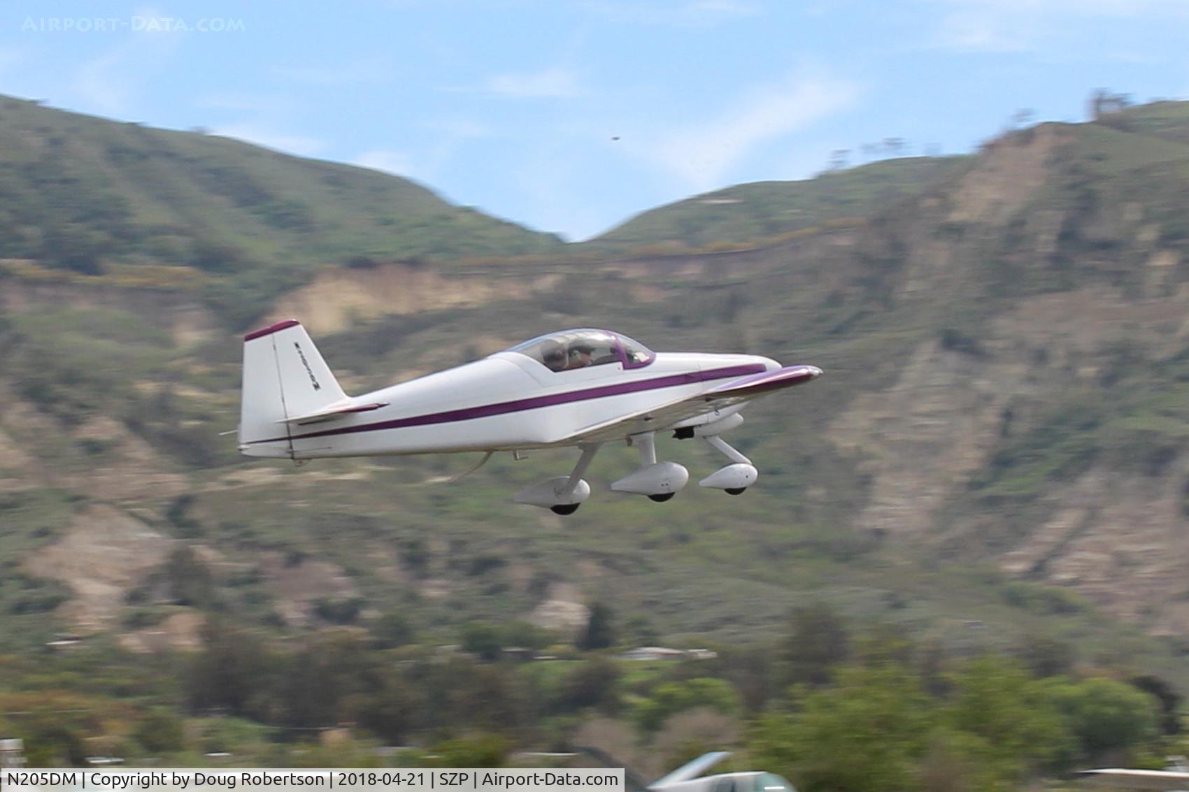 N205DM, 1999 Vans RV-6A C/N 60205, 1999 McMullen VANs RV-6A, Lycoming O&VO-360 180 Hp, takeoff climb Rwy 22