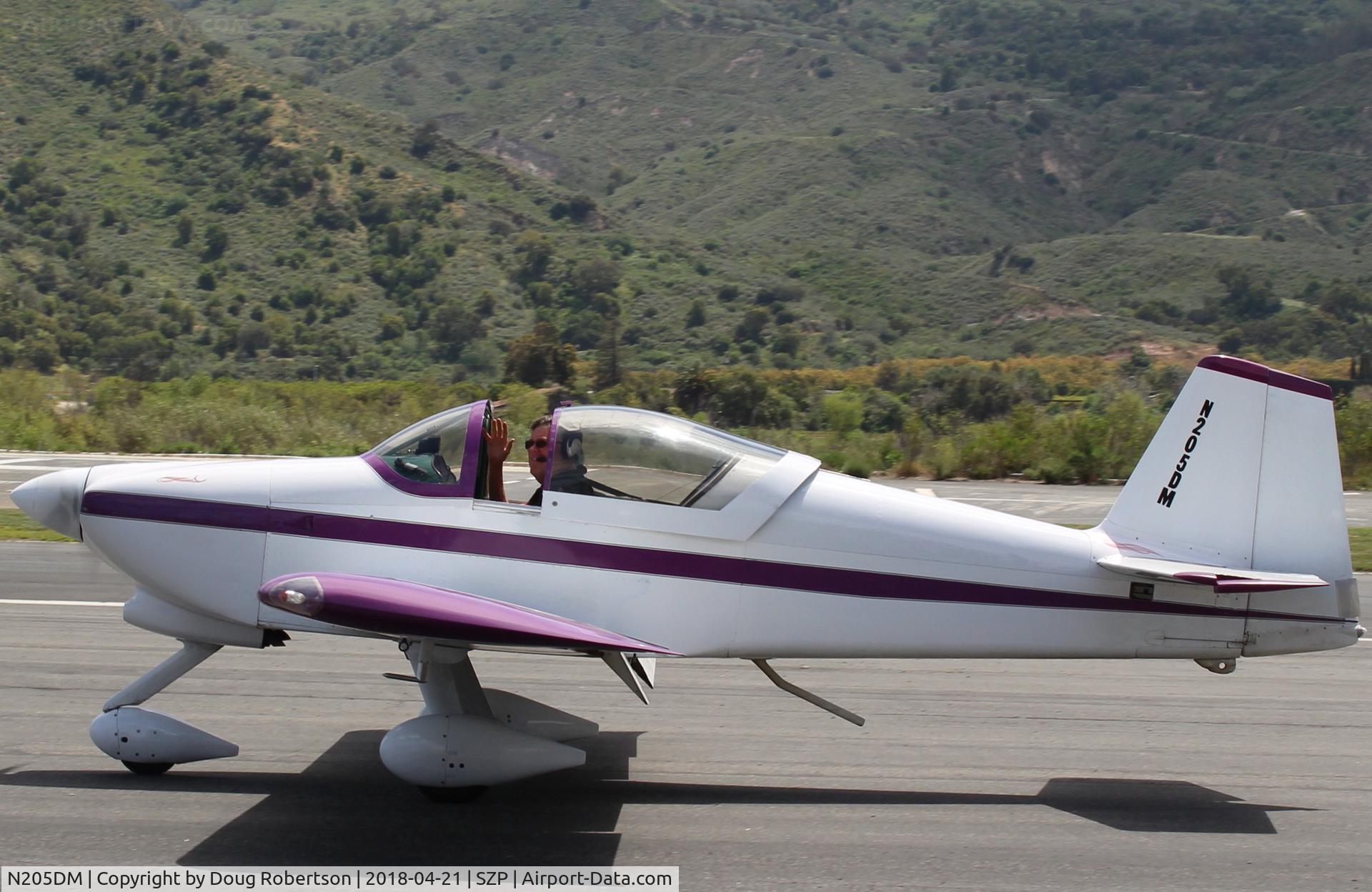 N205DM, 1999 Vans RV-6A C/N 60205, 1999 McMullen VANs RV-6A, Lycoming O&VO 360 180 Hp, taxi back
