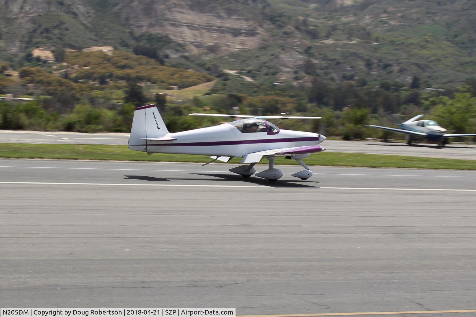 N205DM, 1999 Vans RV-6A C/N 60205, 1999 McMullen VANs RV-6A, Lycoming O&VO-360 180 Hp, landing roll Rwy 22