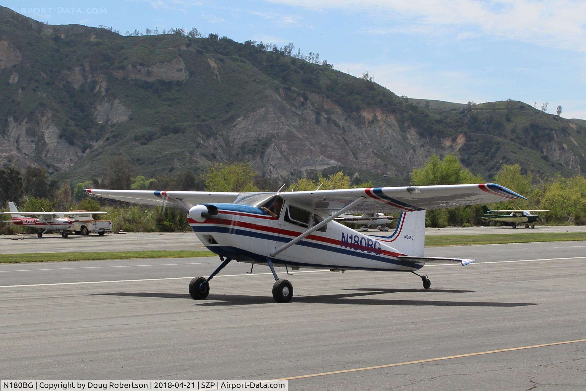 N180BG, 1955 Cessna 180 C/N 31372, 1955 Cessna 180, Continental O-470-R 230 Hp, taxi back