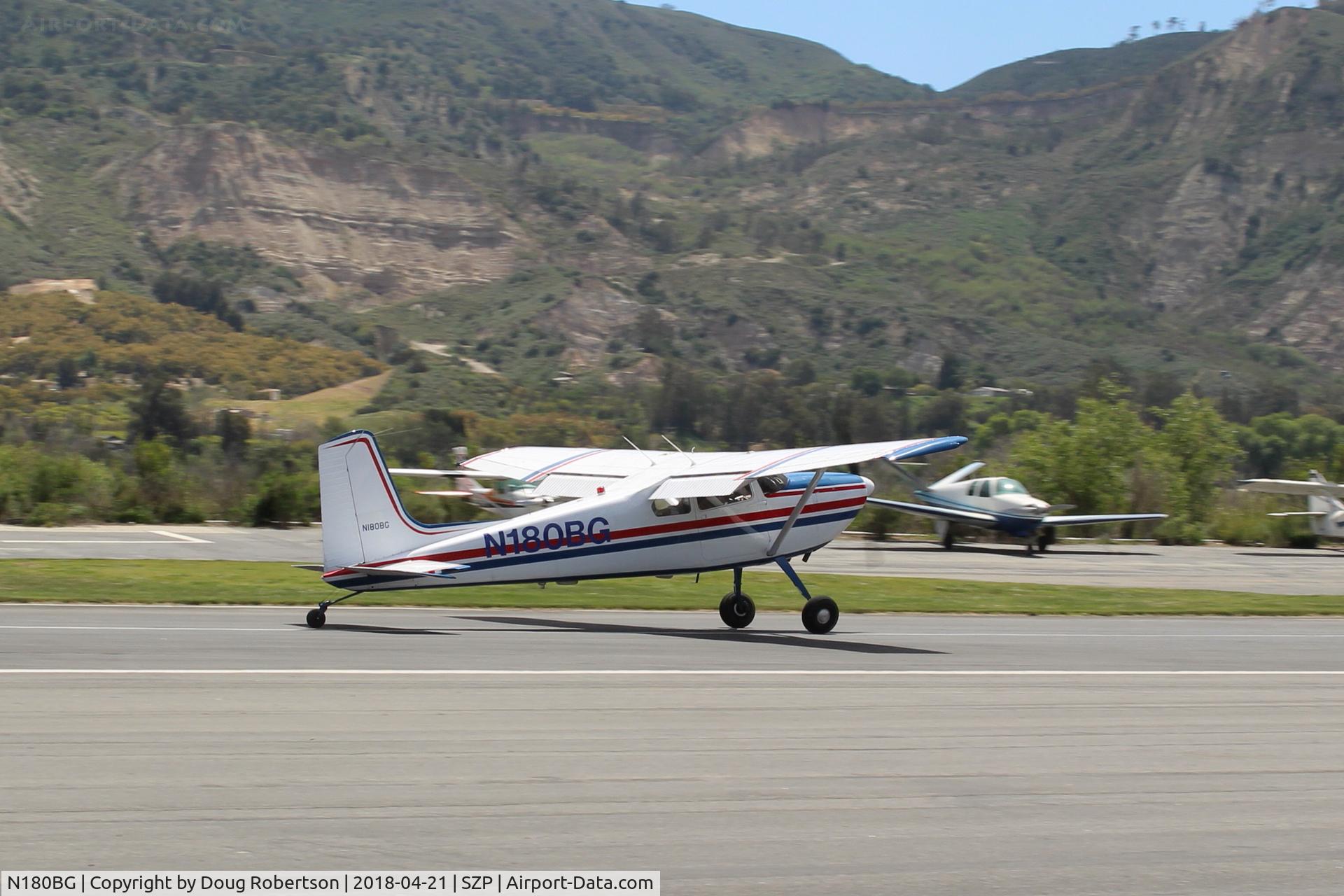 N180BG, 1955 Cessna 180 C/N 31372, 1955 Cessna 180, Continental O-470-R 230 Hp, landing roll rwy 22