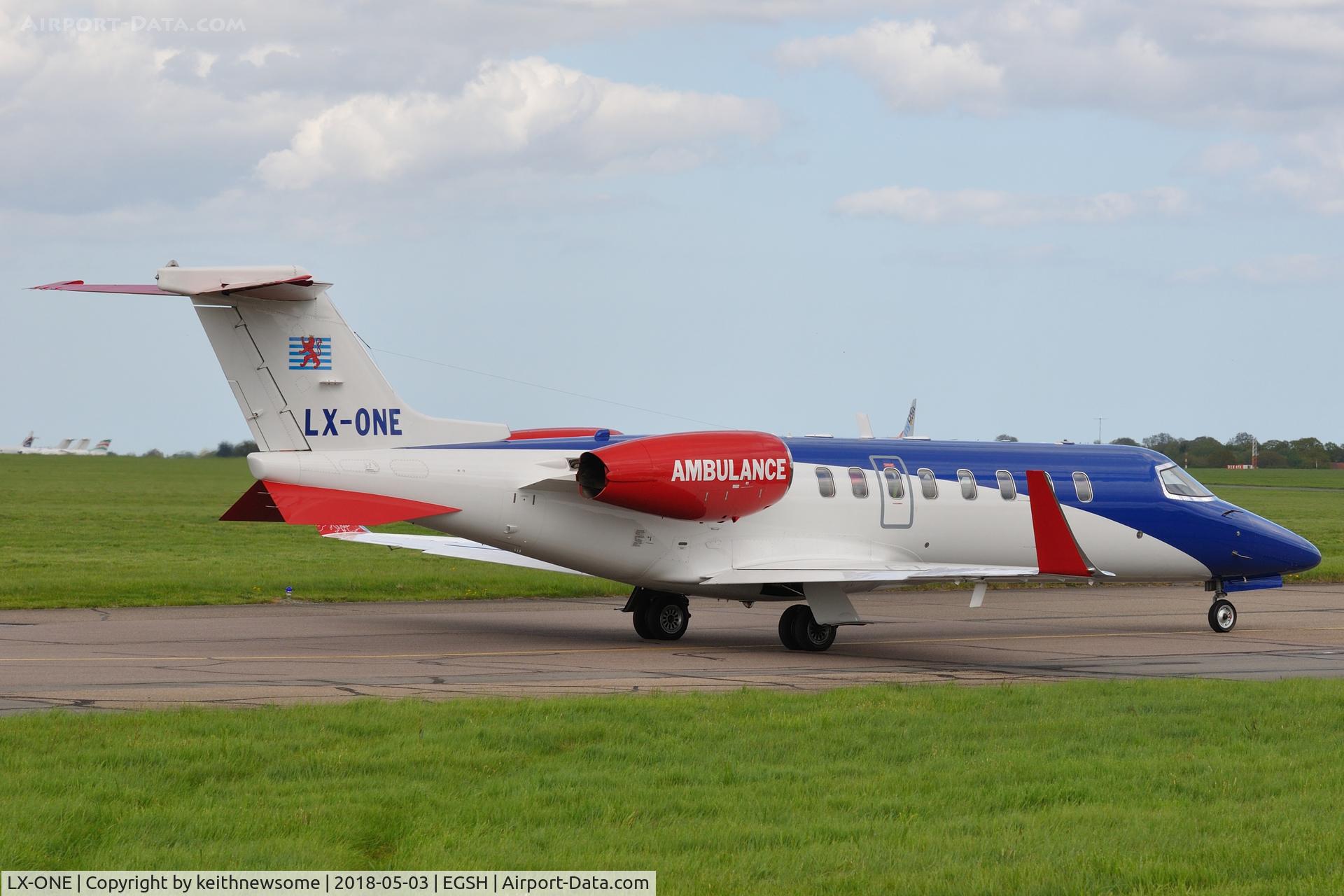 LX-ONE, 2007 Learjet 45 C/N 45-342, Leaving for Luxembourg.