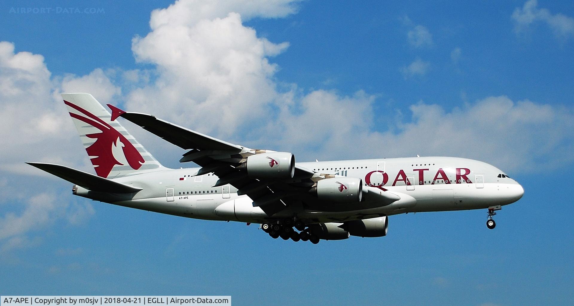 A7-APE, 2015 Airbus A380-861 C/N 0181, Taken from the threshold of 29L