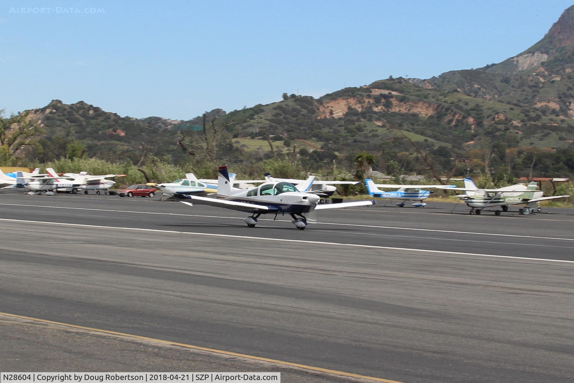 N28604, 1978 Grumman American AA-5B Tiger C/N AA5B0701, 1978 Grumman American AA-5B TIGER, Lycoming O&VO-360 180 Hp, landing roll Rwy 22