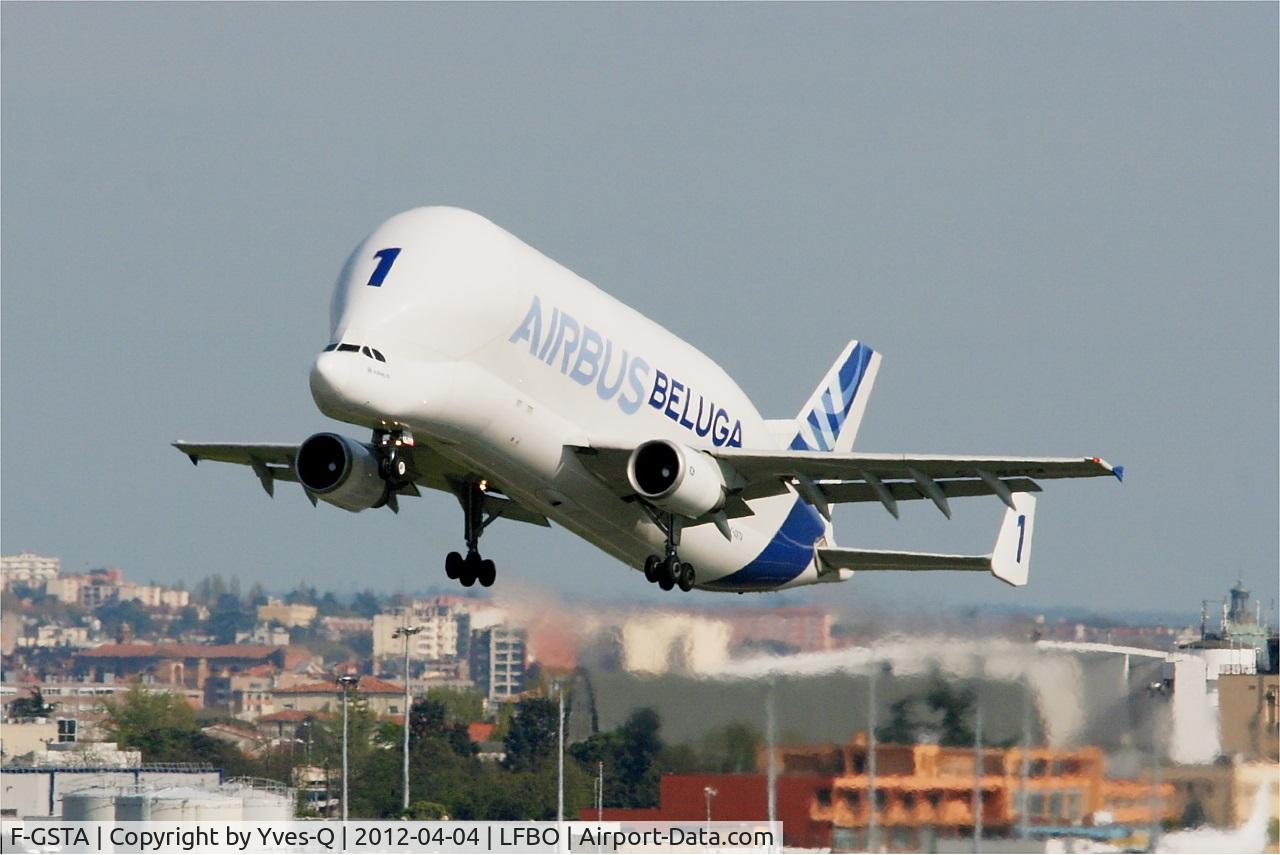 F-GSTA, 1994 Airbus A300B4-608ST Super Transporter C/N 655, Airbus A300B4-608ST Beluga, Take off rwy 32L, Toulouse-Blagnac airport (LFBO-TLS)