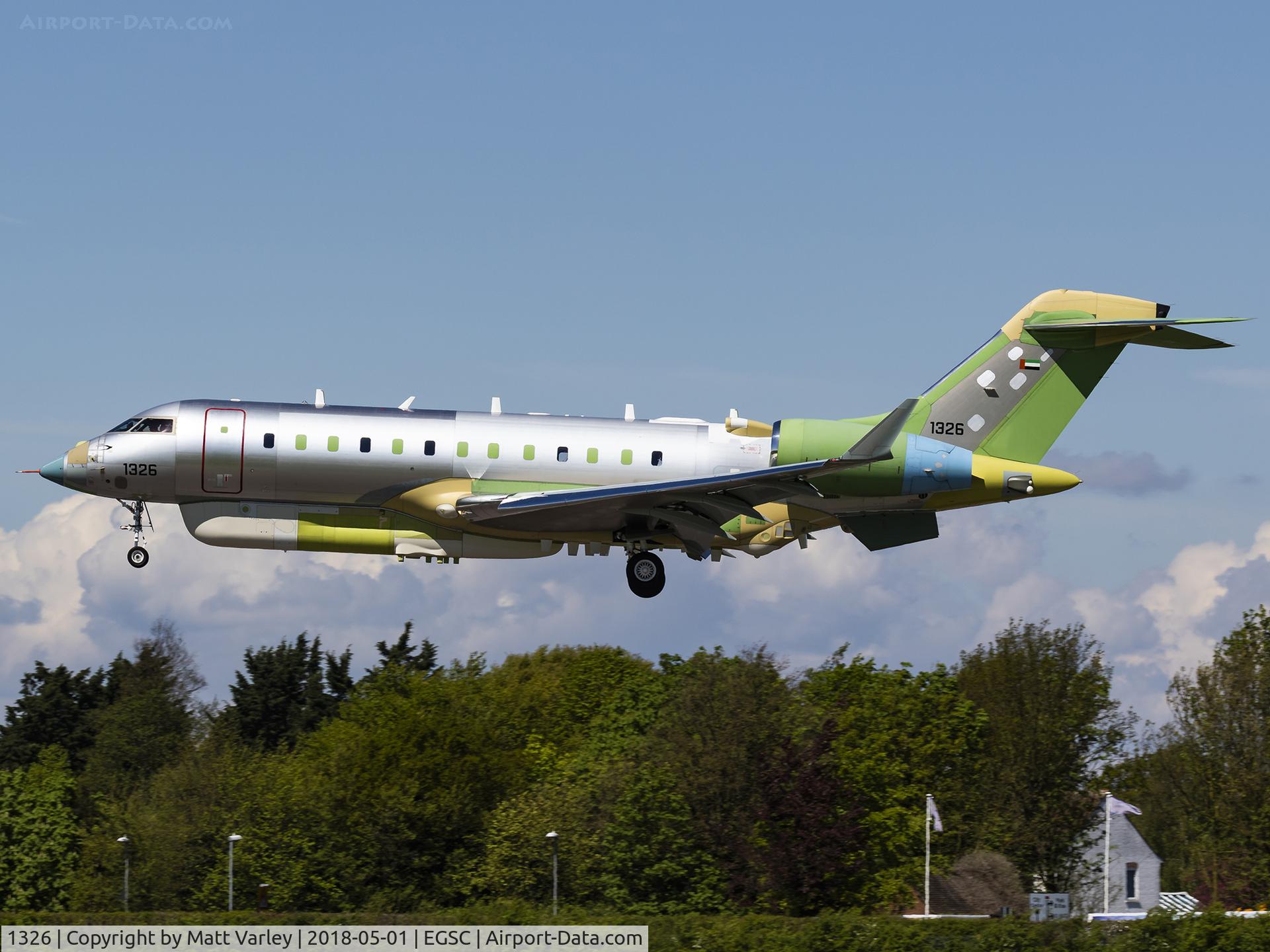 1326, 2012 Bombardier BD-700-1A10 Global 6000 C/N 9517, About to land on RWY 23 @ CBG....
